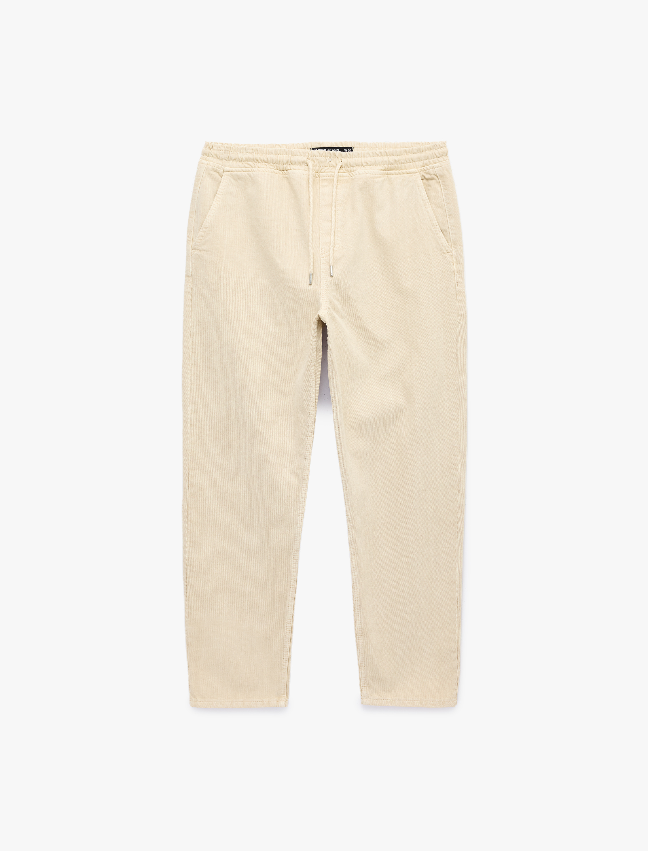   Regular Fit Normal Bel Pamuklu Bol Beli Bağcıklı Baggy Jean Pantolon
