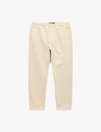 Regular Fit Normal Bel Pamuklu Bol Beli Bağcıklı Baggy Jean Pantolon