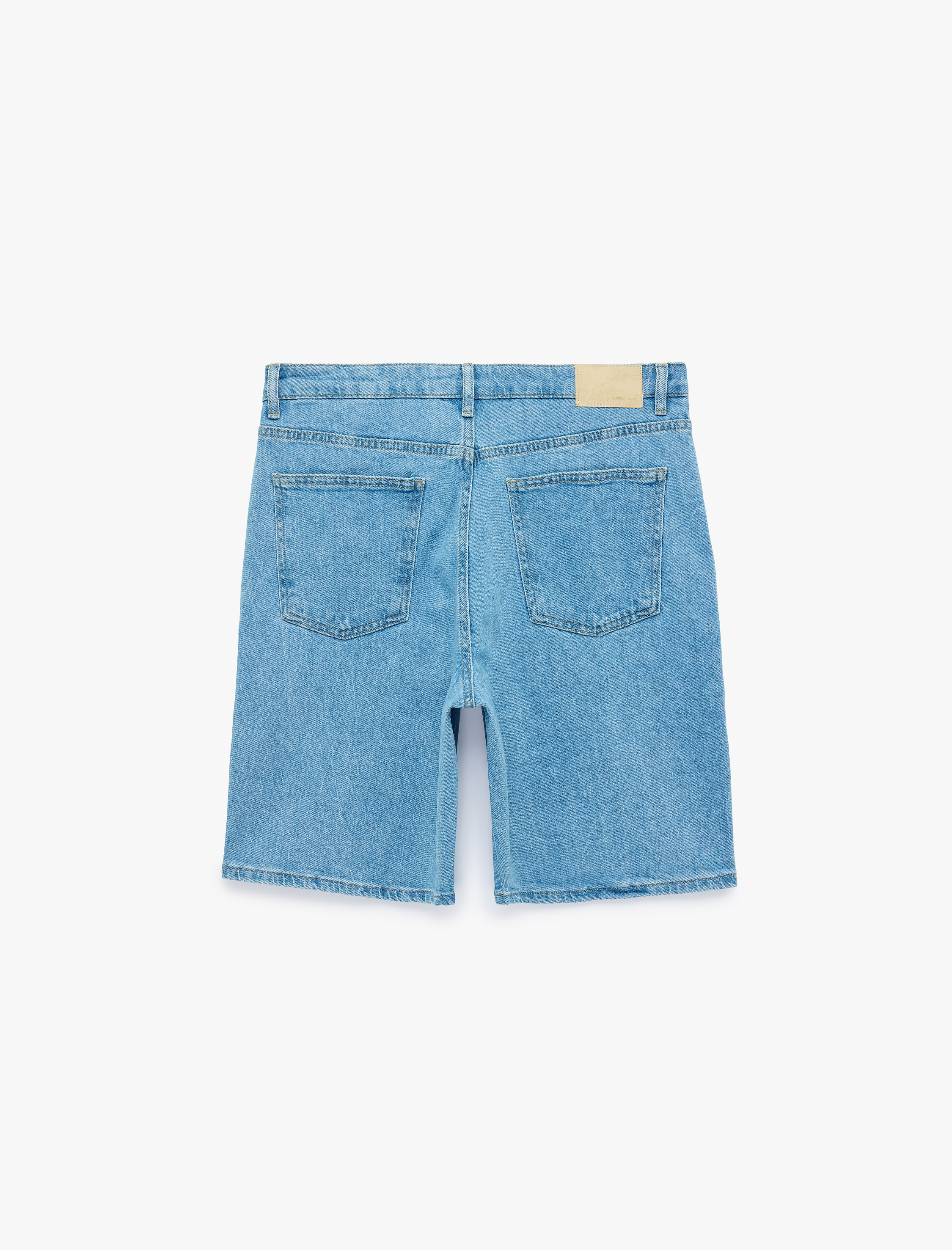   Pamuklu Cepli Normal Bel Straight Fit Bermuda Klasik Jean Şort