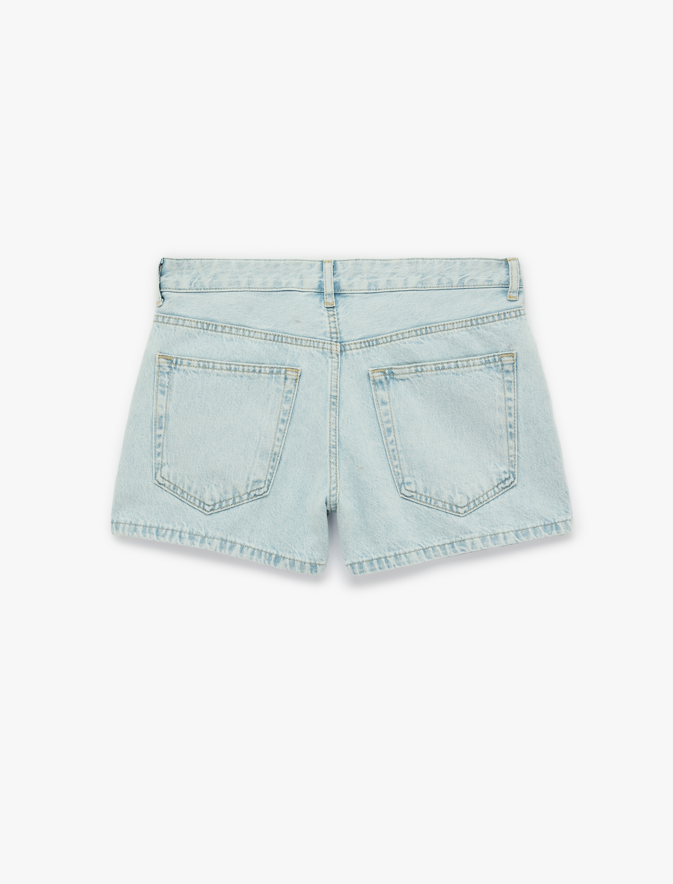   Pamuklu Nakış Detaylı Regular Fit Mini Denim Şort