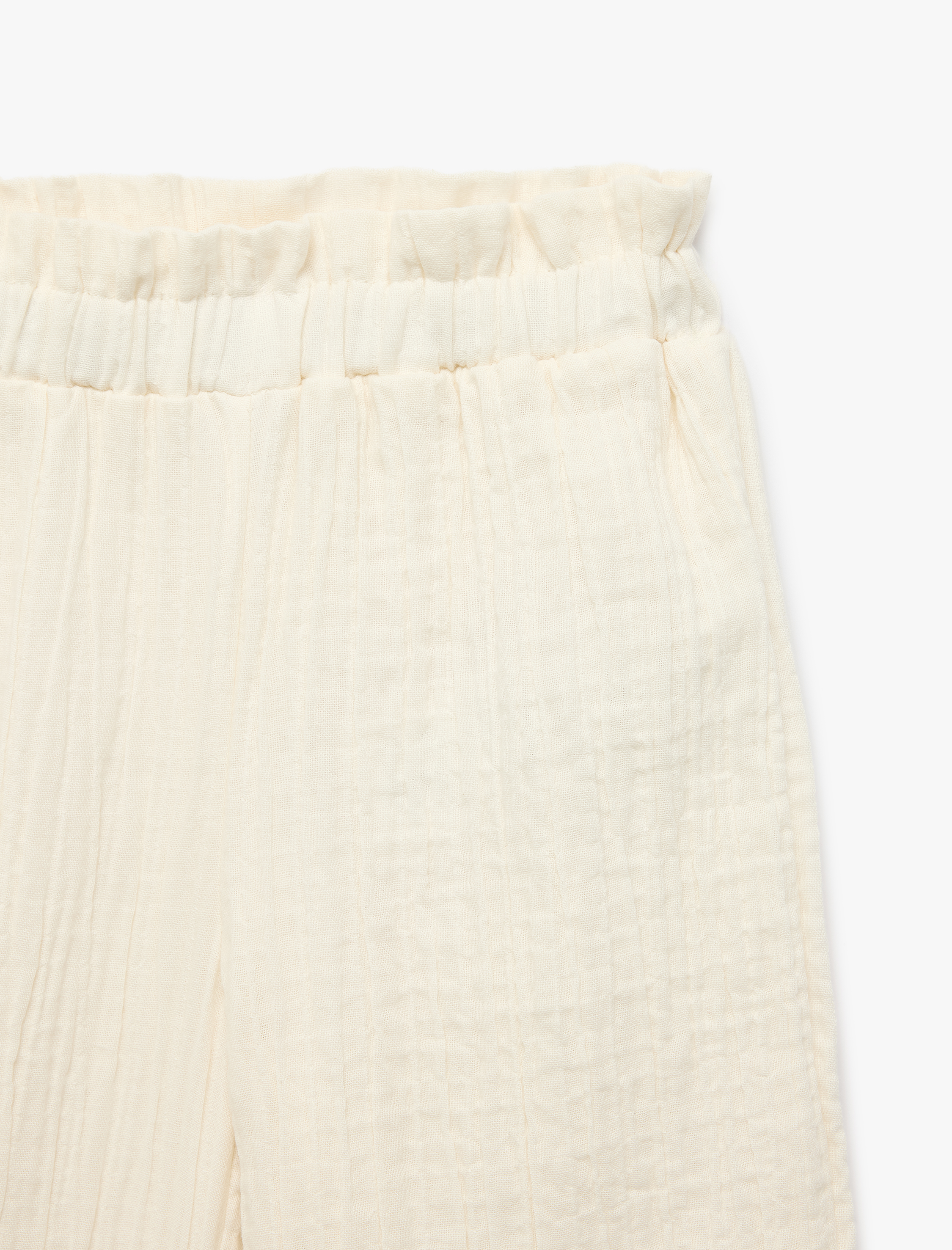  Kız Bebek Pamuklu Beli Lastikli Müslin Geniş Paça Pantolon
