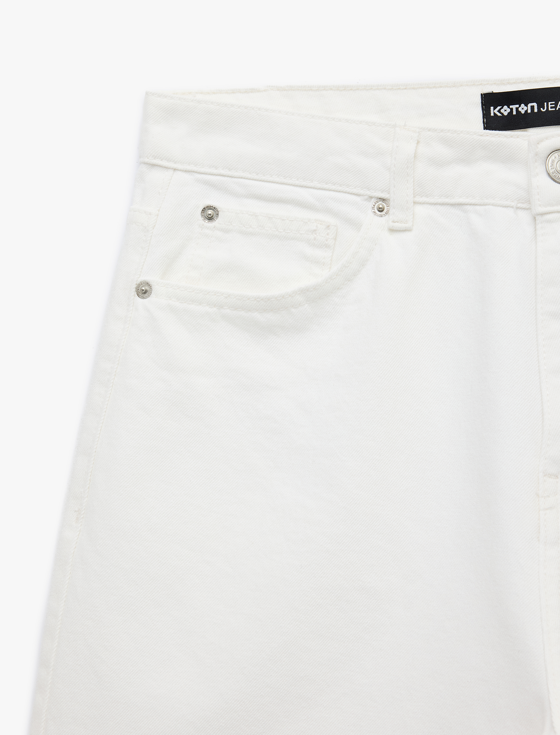  Normal Bel Pamuklu Straight Fit Cepli Bermuda Jean Şort