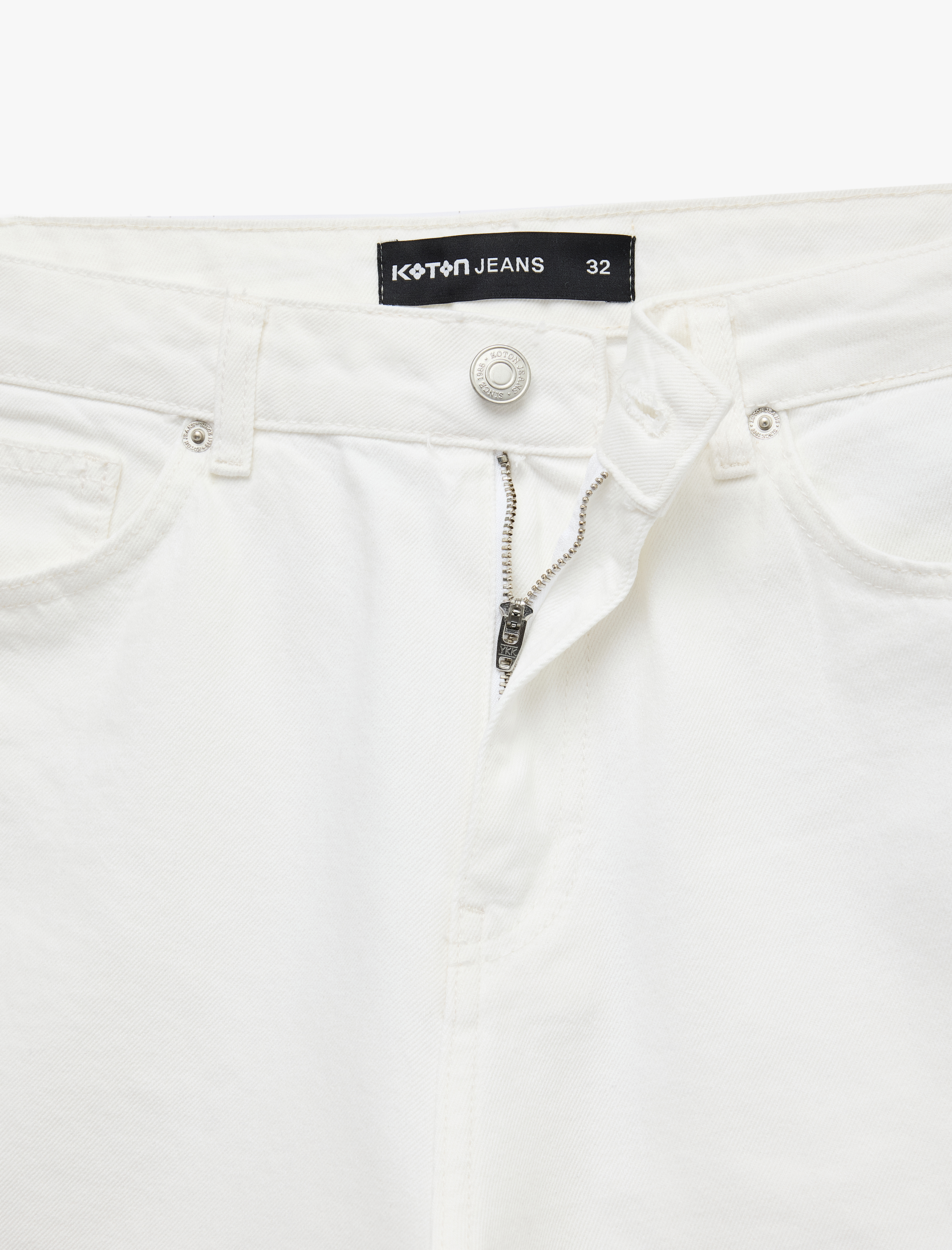   Normal Bel Pamuklu Straight Fit Cepli Bermuda Jean Şort