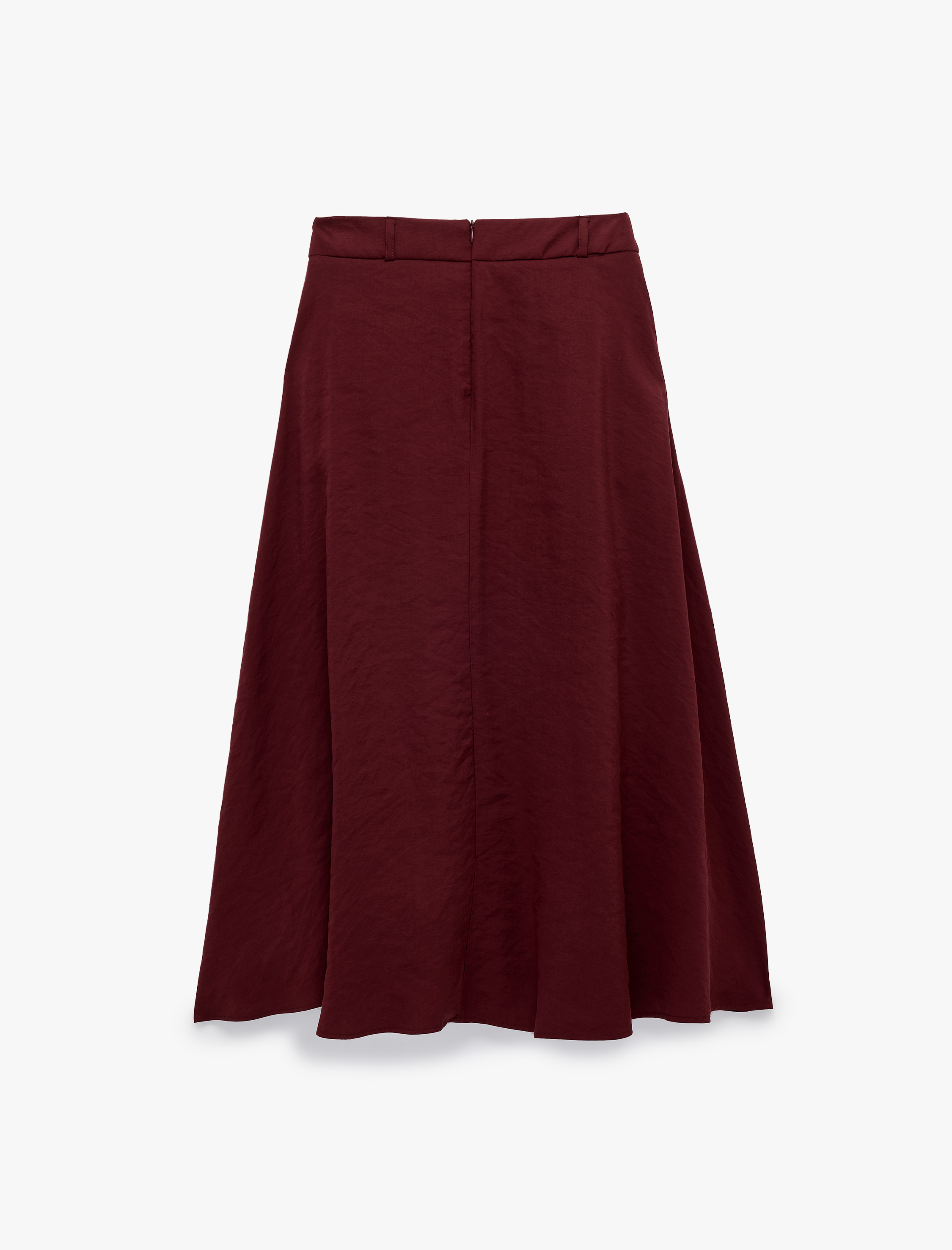   Viskon Modal Kumaş Çan Kesim Pileli Midi Etek