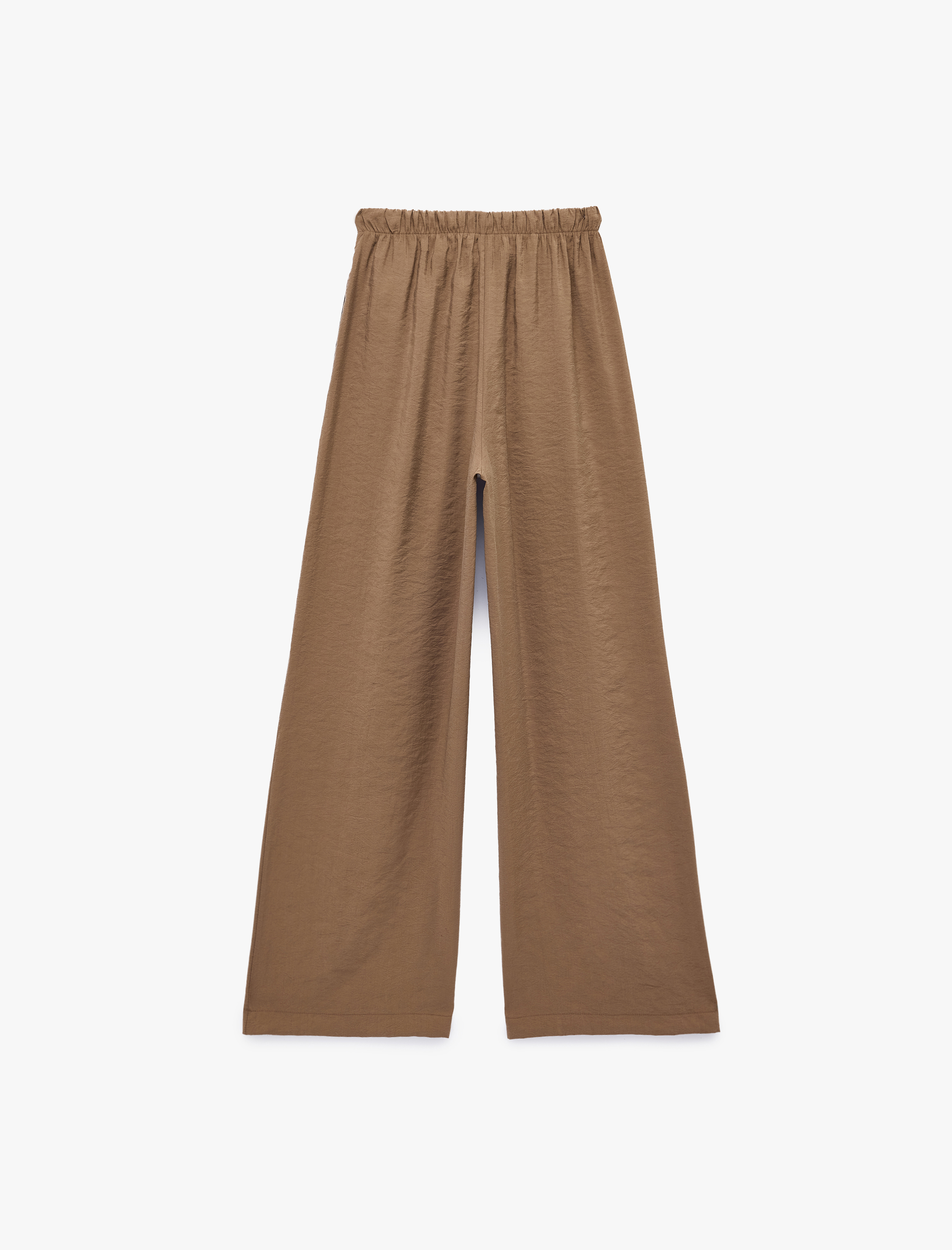   Modal Kumaş Rahat Kalıp Beli Lastikli Bağcıklı Geniş Paça Pantolon