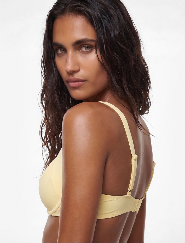  Bikini Üstü Dantel Şeritli Balenli