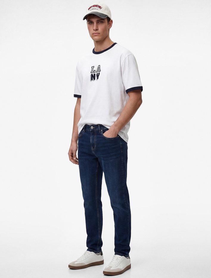  Düğmeli Cep Detaylı Normal Bel Slim Fit Jean Pantolon - Brad Jean