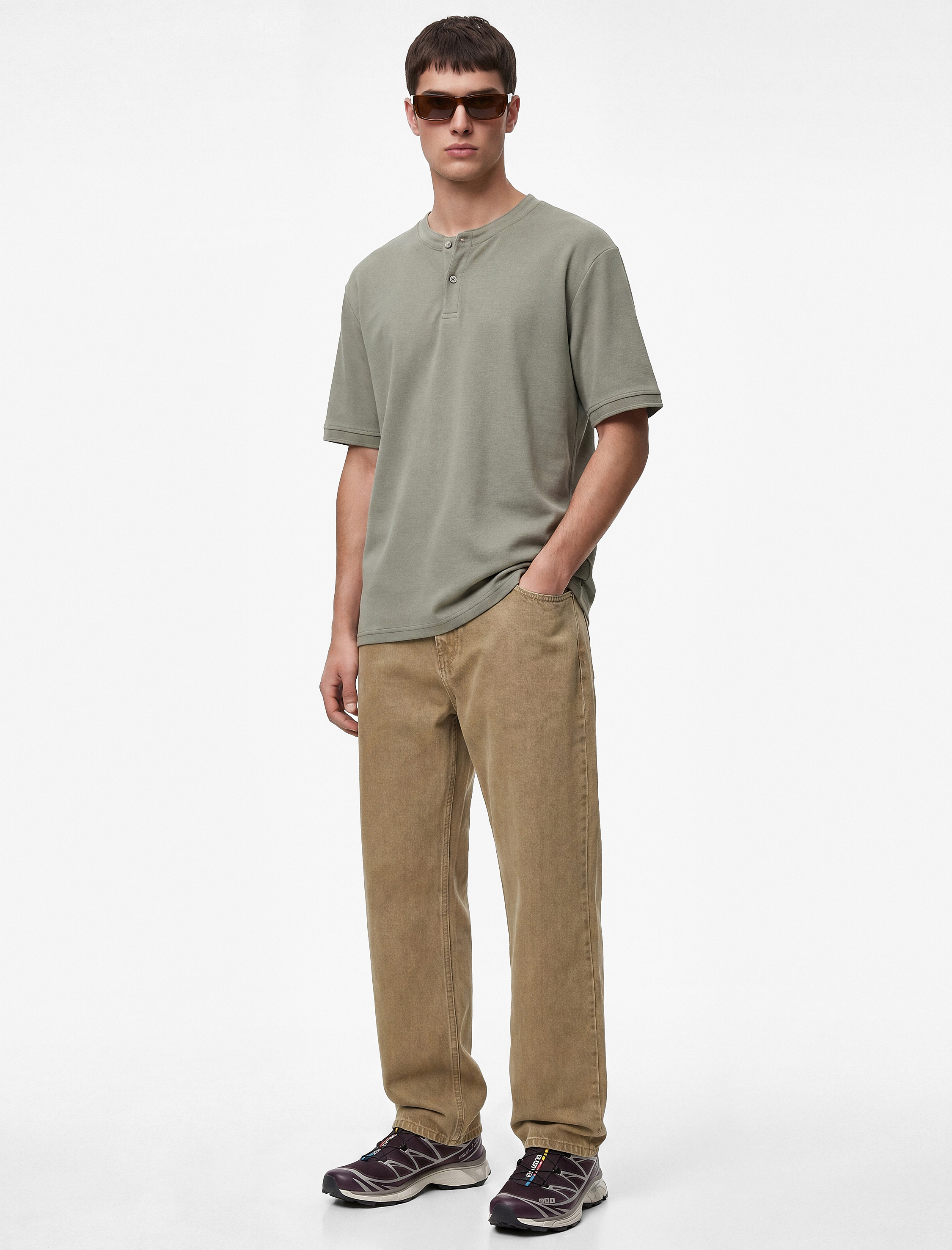   Normal Bel Pamuklu Bol Baggy Jean Pantolon
