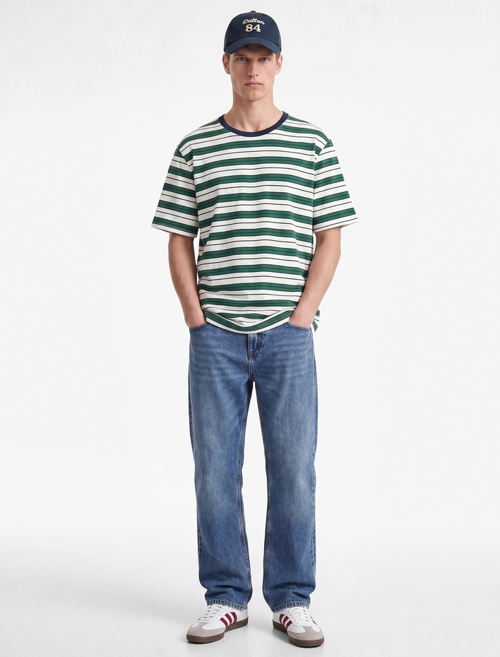  Normal Bel Düz Paça Pamuklu Vintage Straight Fit Jean Pantolon