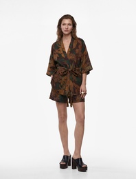 Koton X Melis Ağazat - Püsküllü Kuşak Detaylı Floral Desenli Kimono