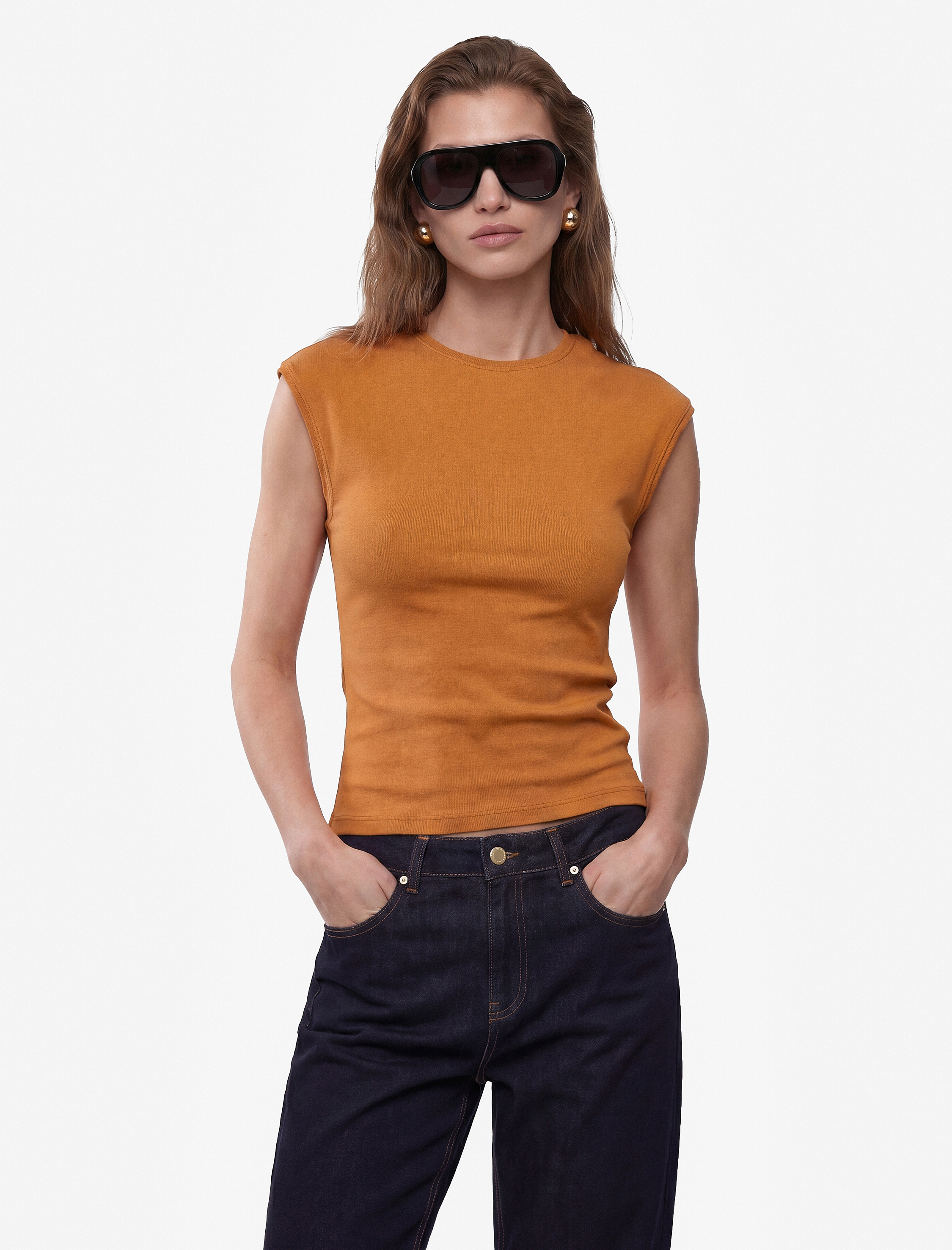   Slim Fit Pamuklu Bisiklet Yaka Sıfır Kol Tişört