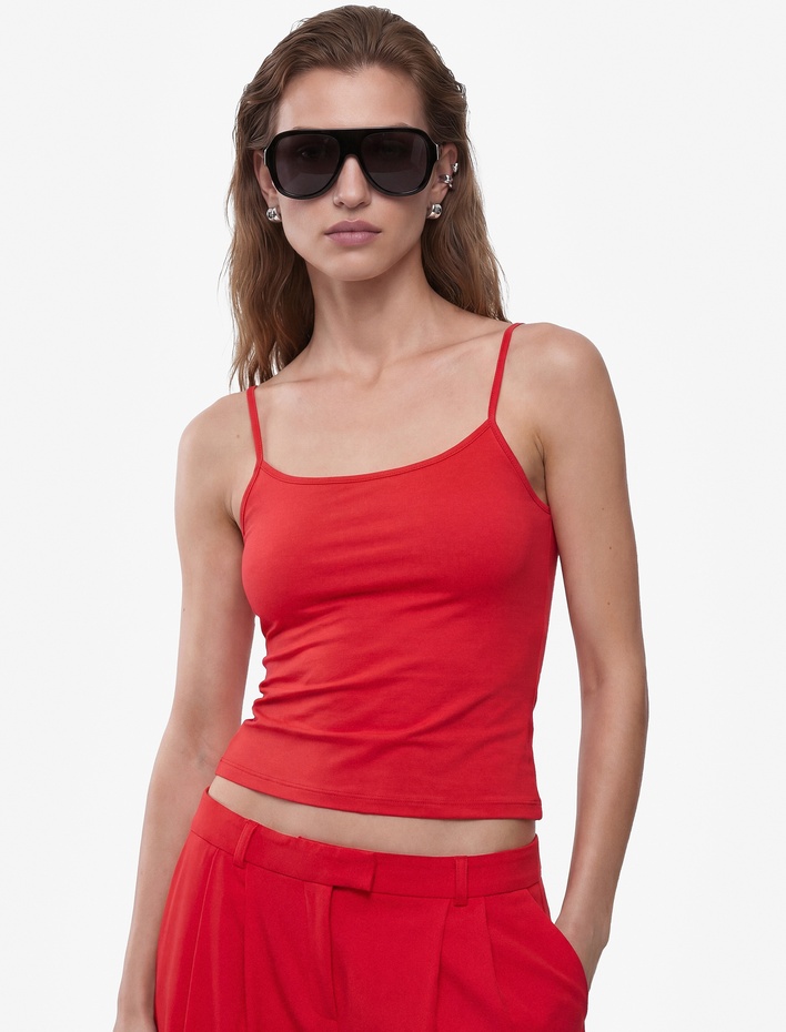  Slim Fit İp Askılı Atlet