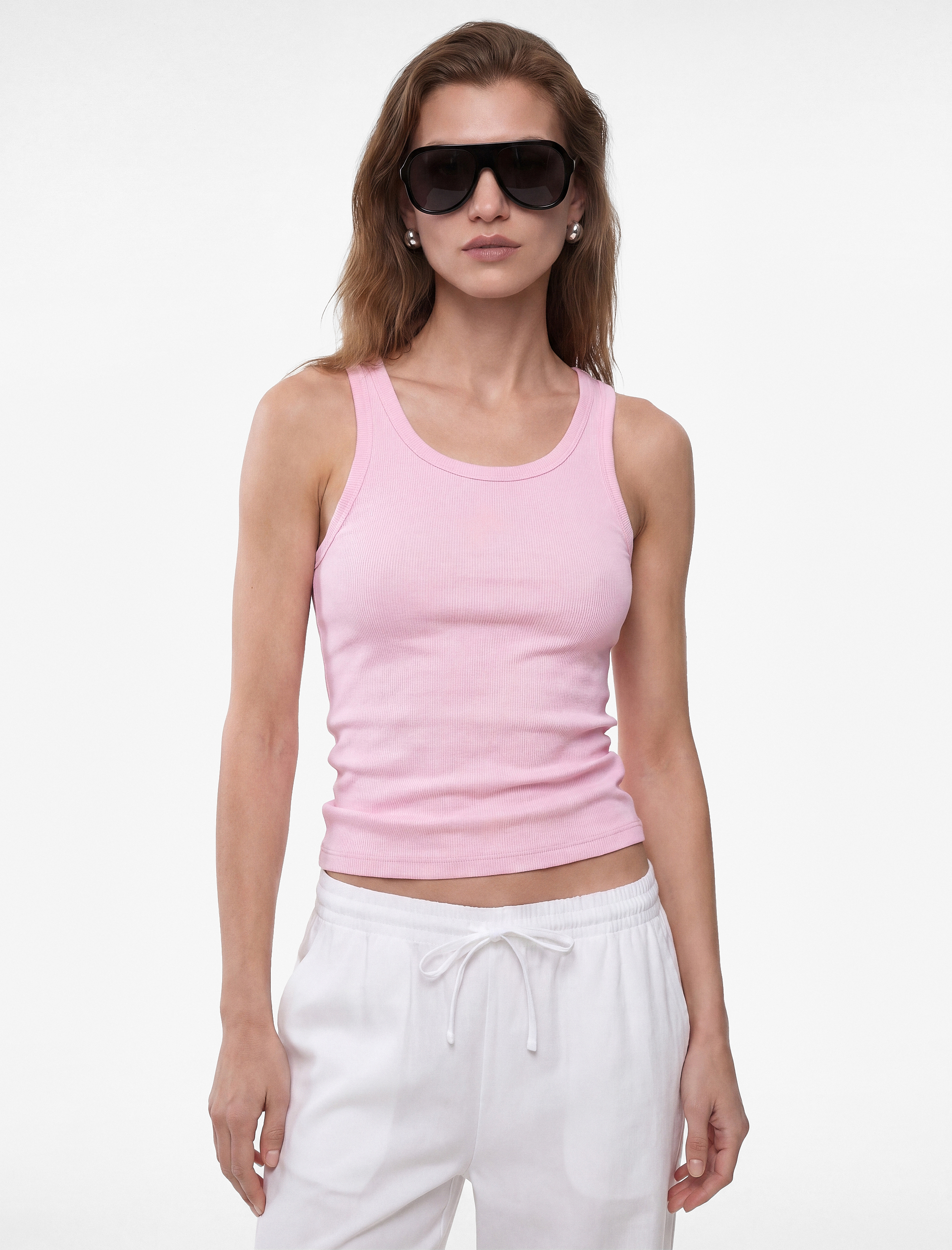   Pamuklu Kaşkorse Slim Fit U Yaka Fitilli Atlet