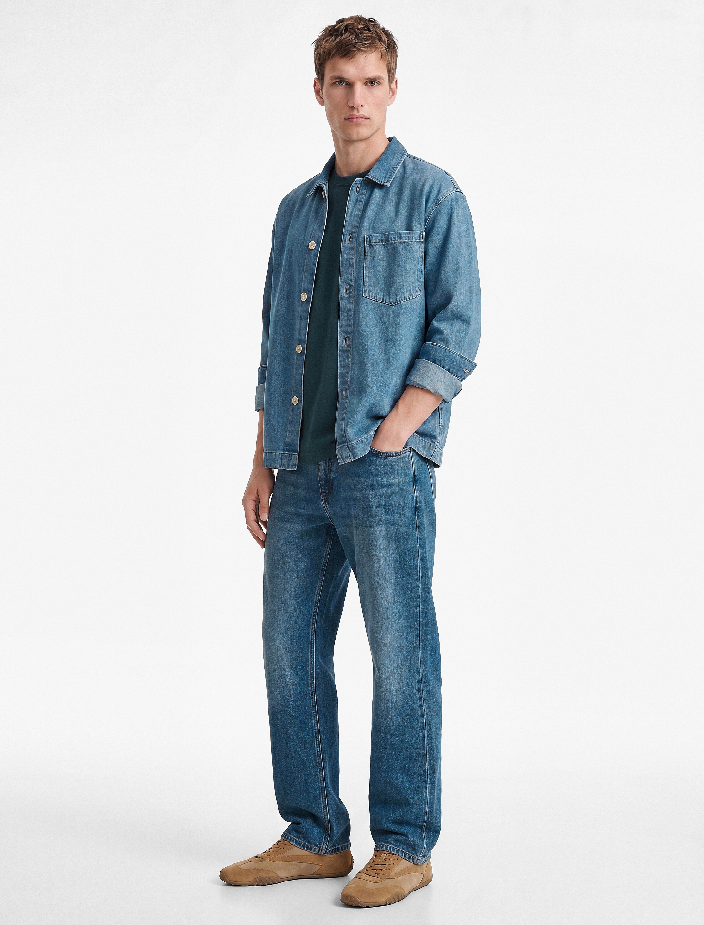   Pamuklu Normal Bel Vintage Straight Fit Jean Pantolon