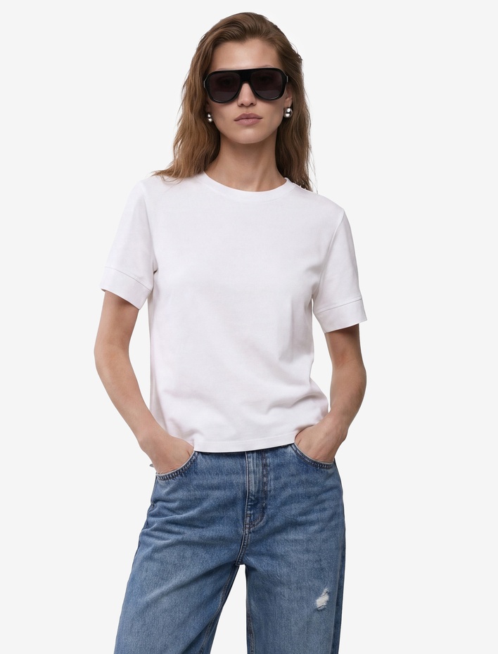  Pamuklu Slim Fit Kısa Kollu Bisiklet Yaka Basic Tişört