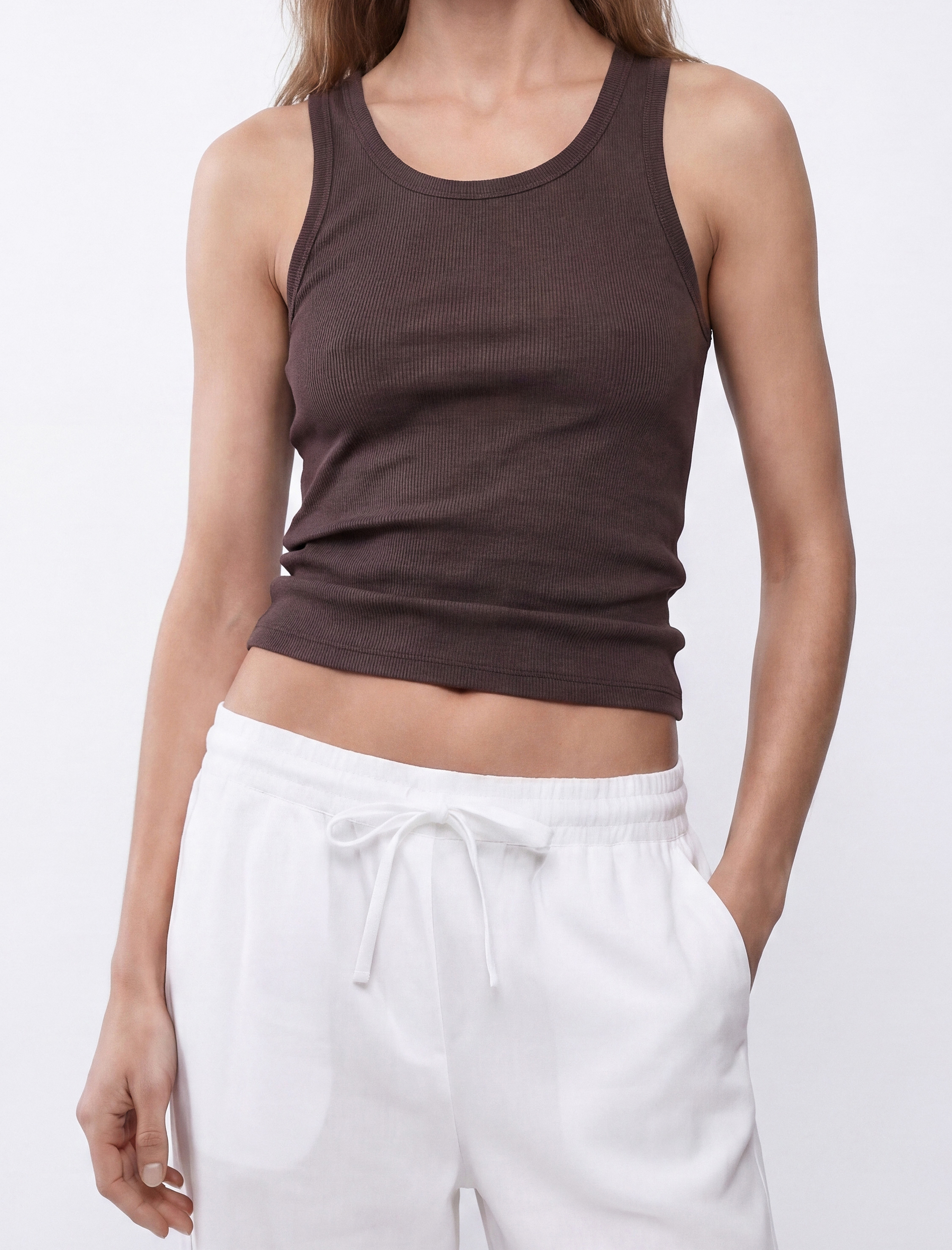   Pamuklu Kaşkorse Slim Fit U Yaka Fitilli Atlet
