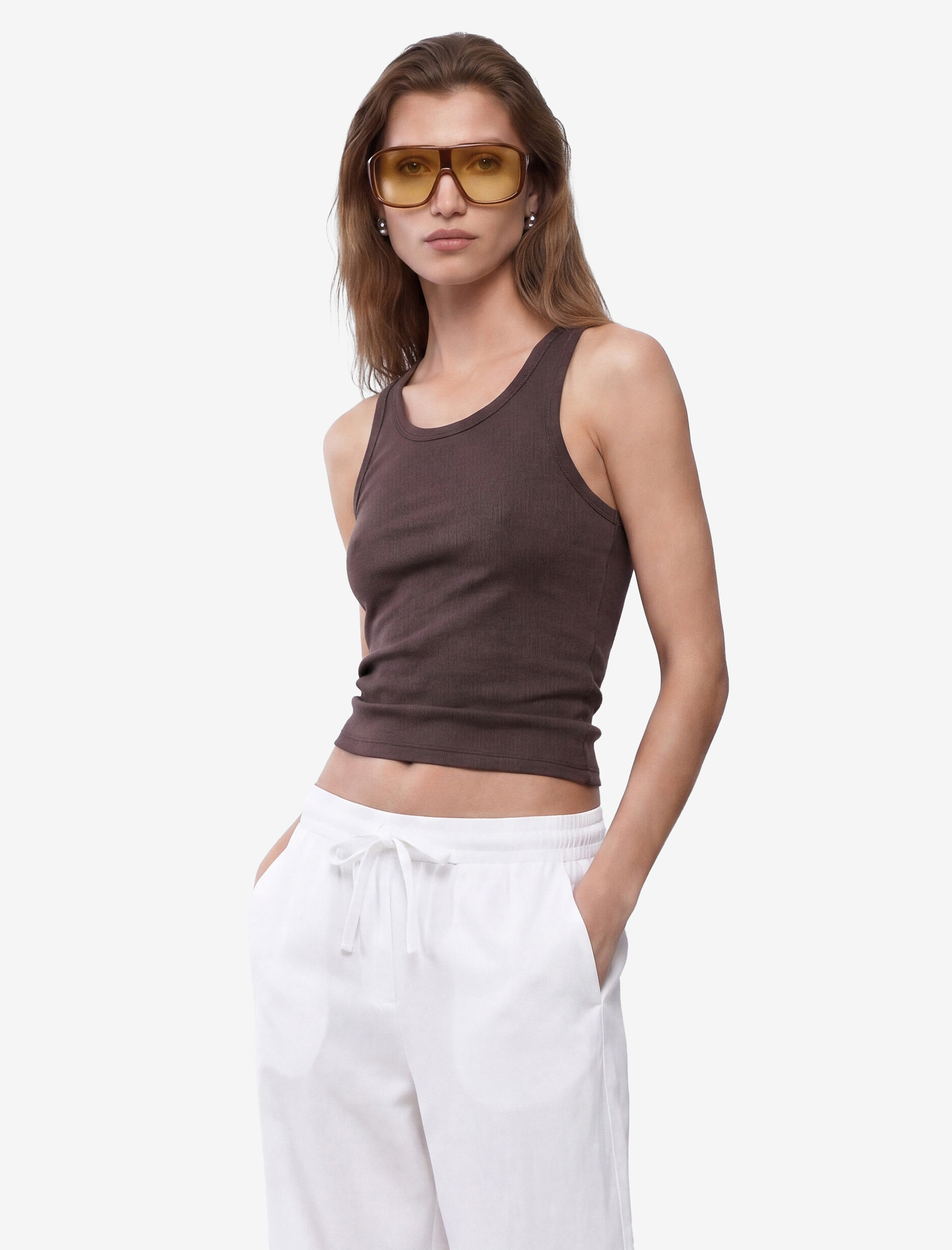   Pamuklu Kaşkorse Slim Fit U Yaka Fitilli Atlet