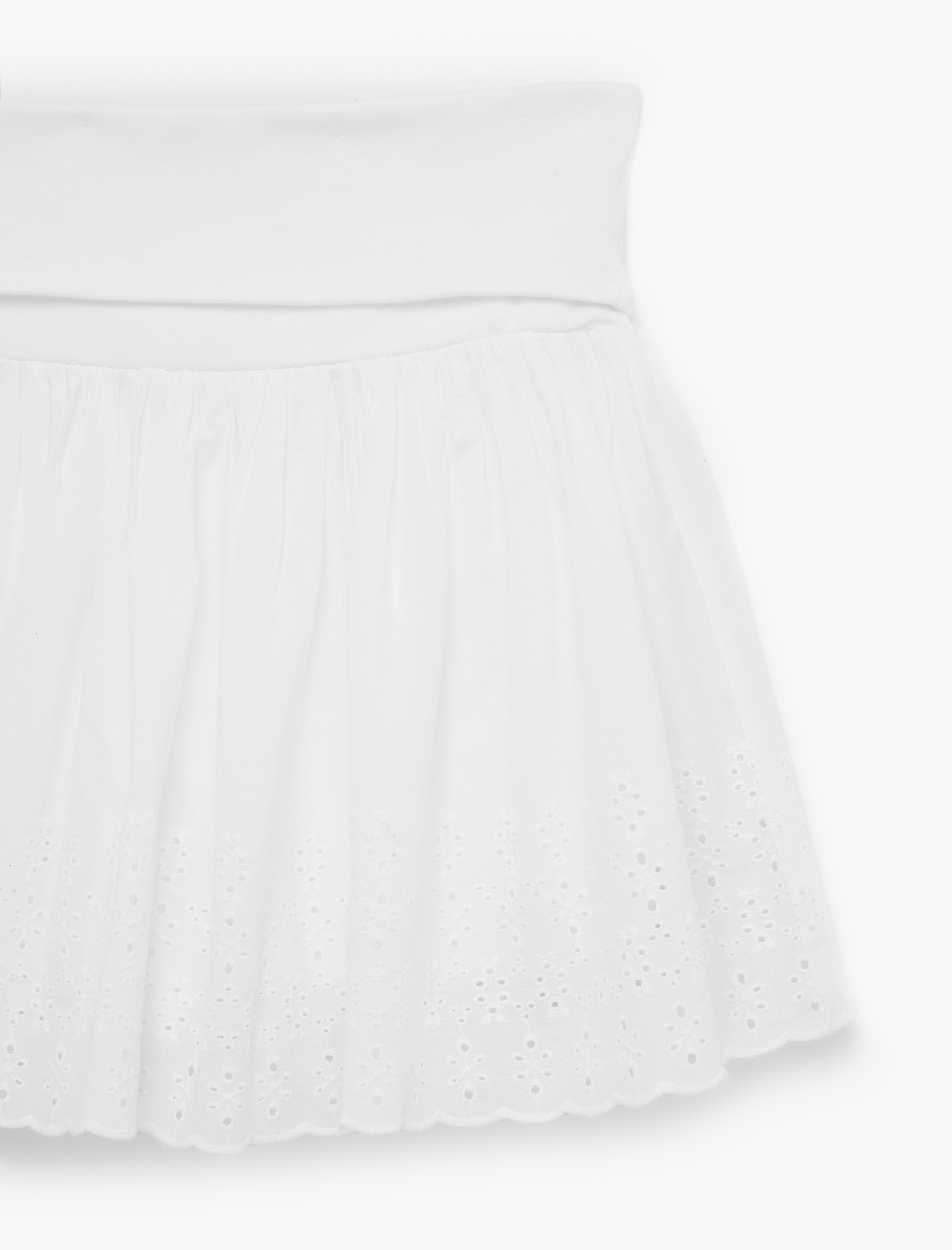   Pamuklu Beli Katlı Pileli Mini Fisto Etek