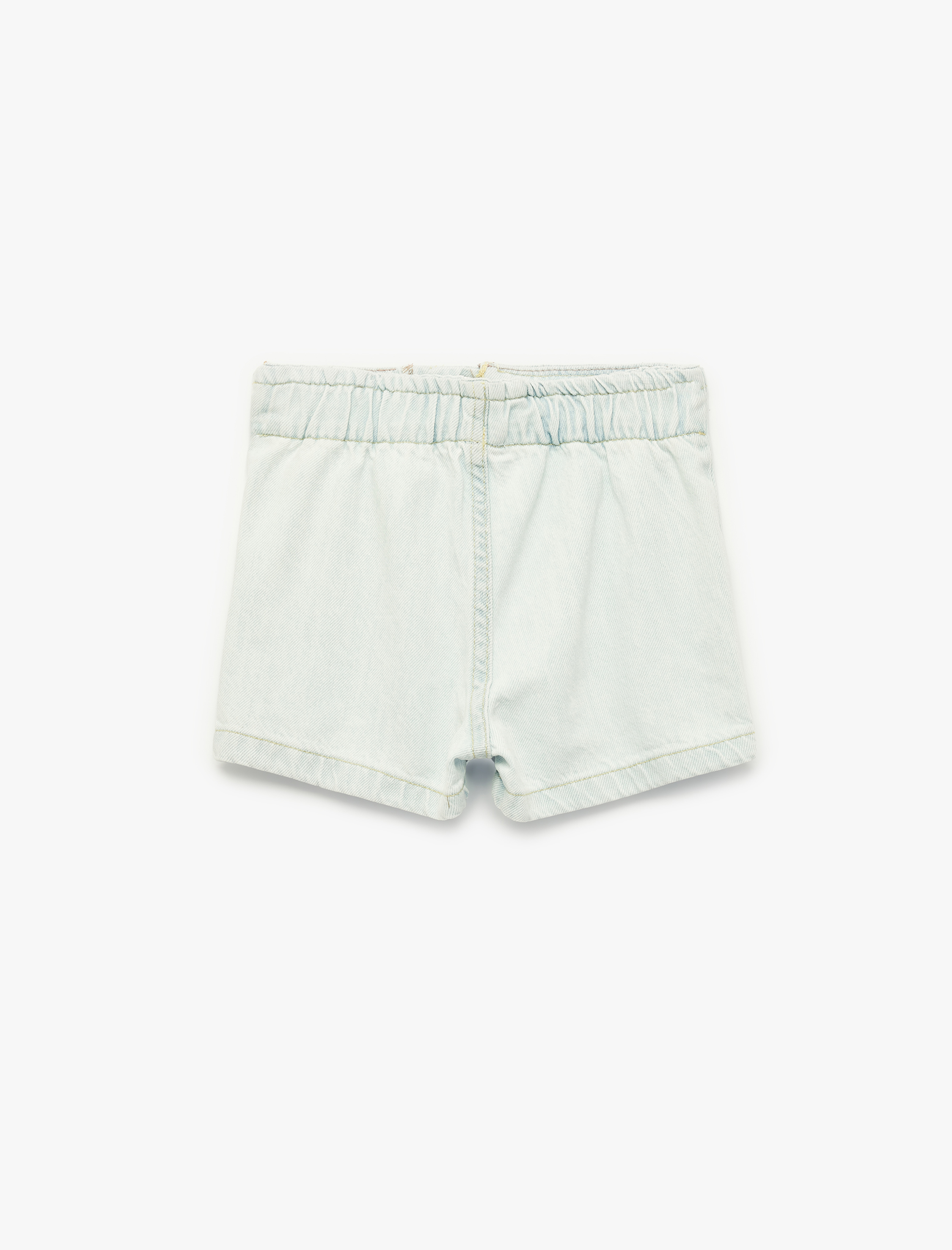  Kız Bebek Normal Bel Bağlama Detaylı Pamuklu Denim Şort Etek