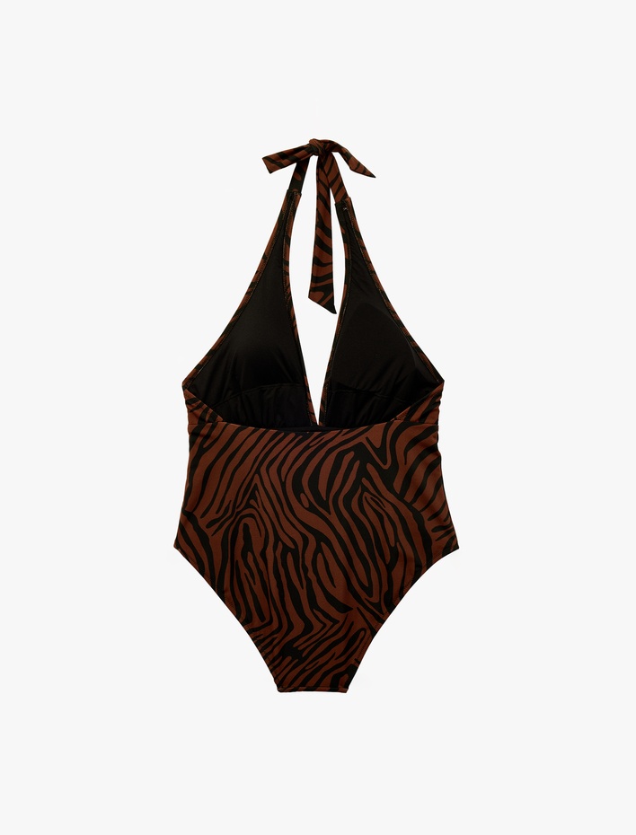  Desenli Halter Yaka Mayo