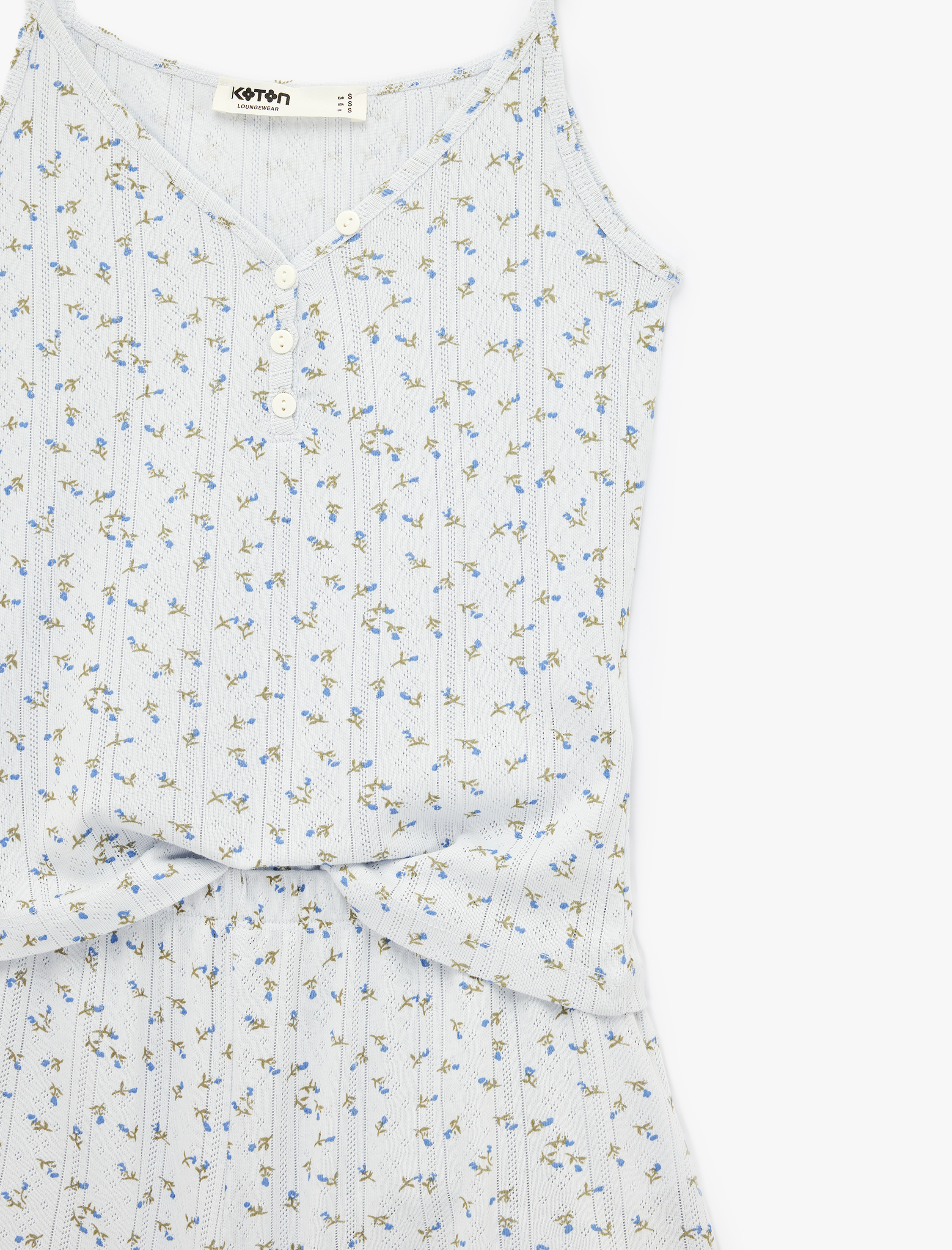   Askılı Çiçekli Şortlu Pijama Takımı