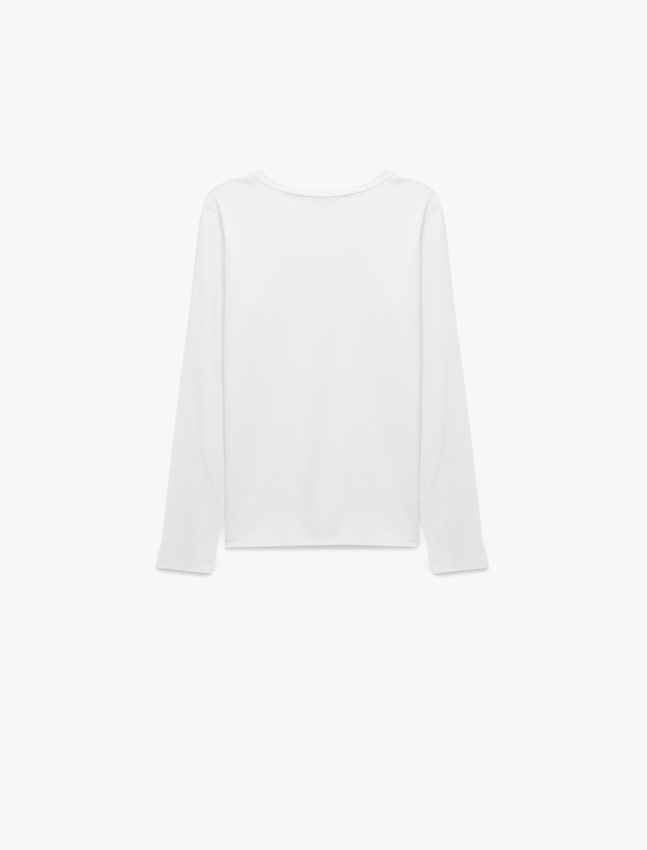  Kız Çocuk Pamuklu Slim Fit Uzun Kollu Bisiklet Yaka Basic Tişört