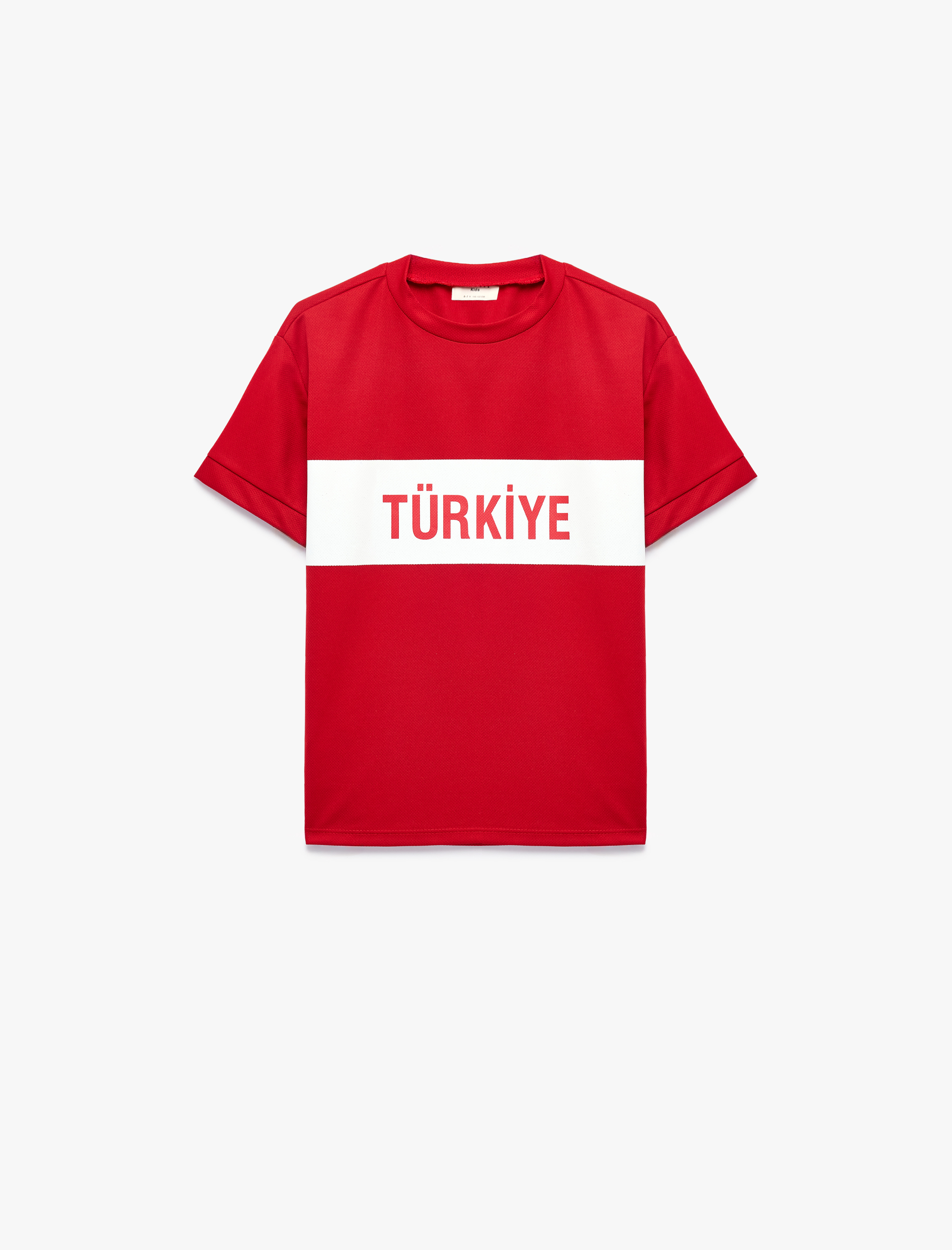  Erkek Çocuk Futbol Temalı Kısa Kollu Bisiklet Yaka Baskılı Tişört