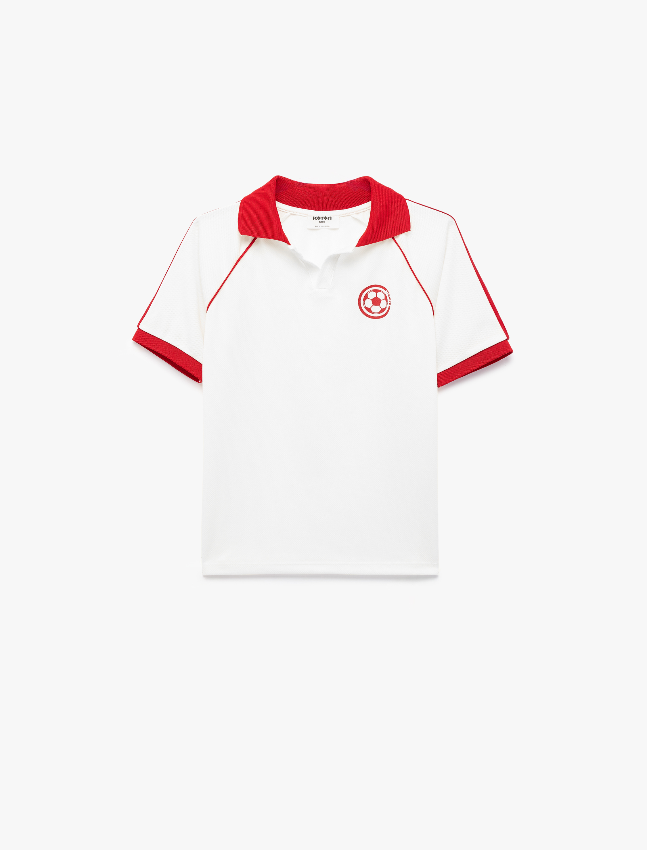  Erkek Çocuk Futbol Temalı Kısa Kollu Polo Yaka Tişört