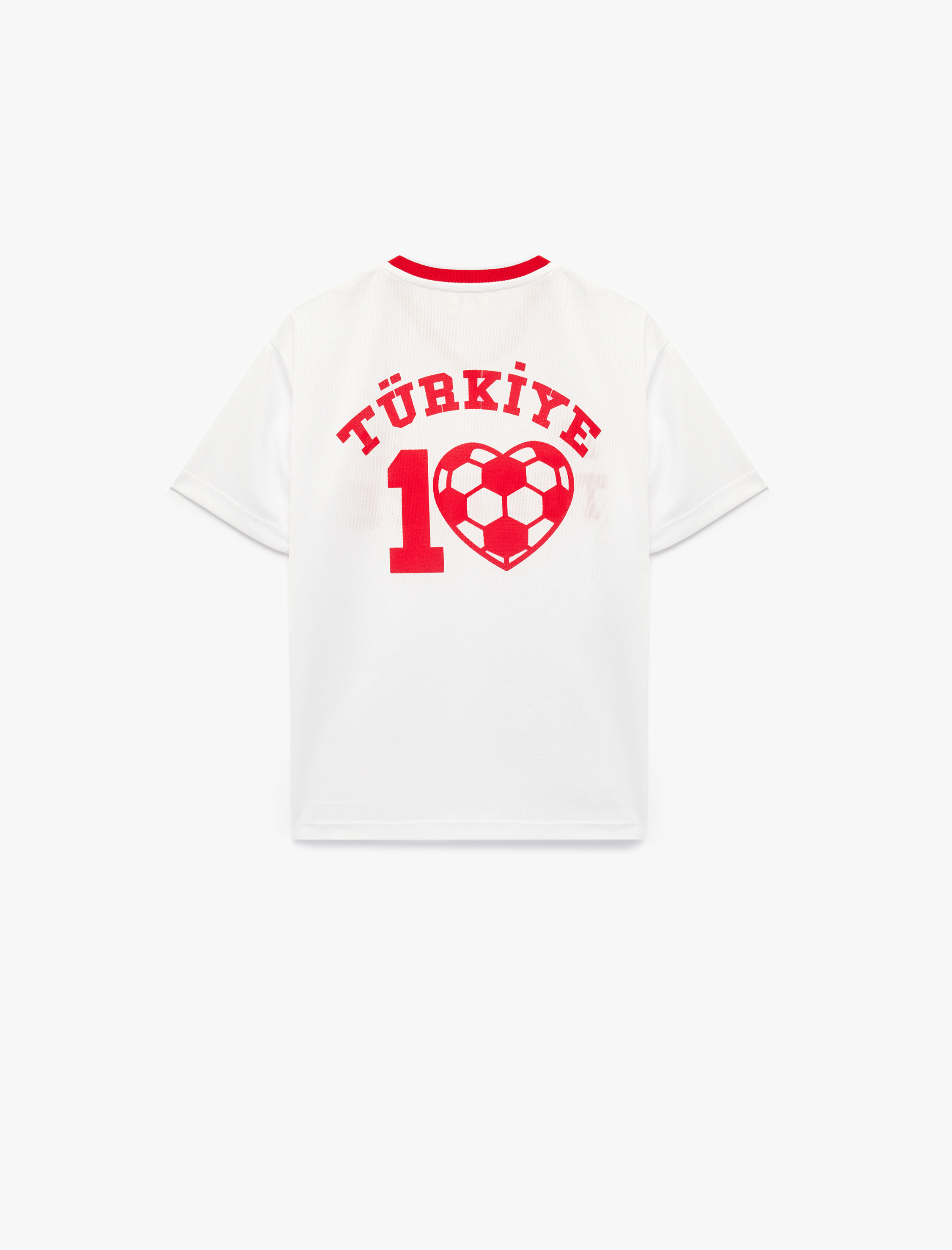  Kız Çocuk Futbol Temalı V Yaka Kısa Kollu Tişört