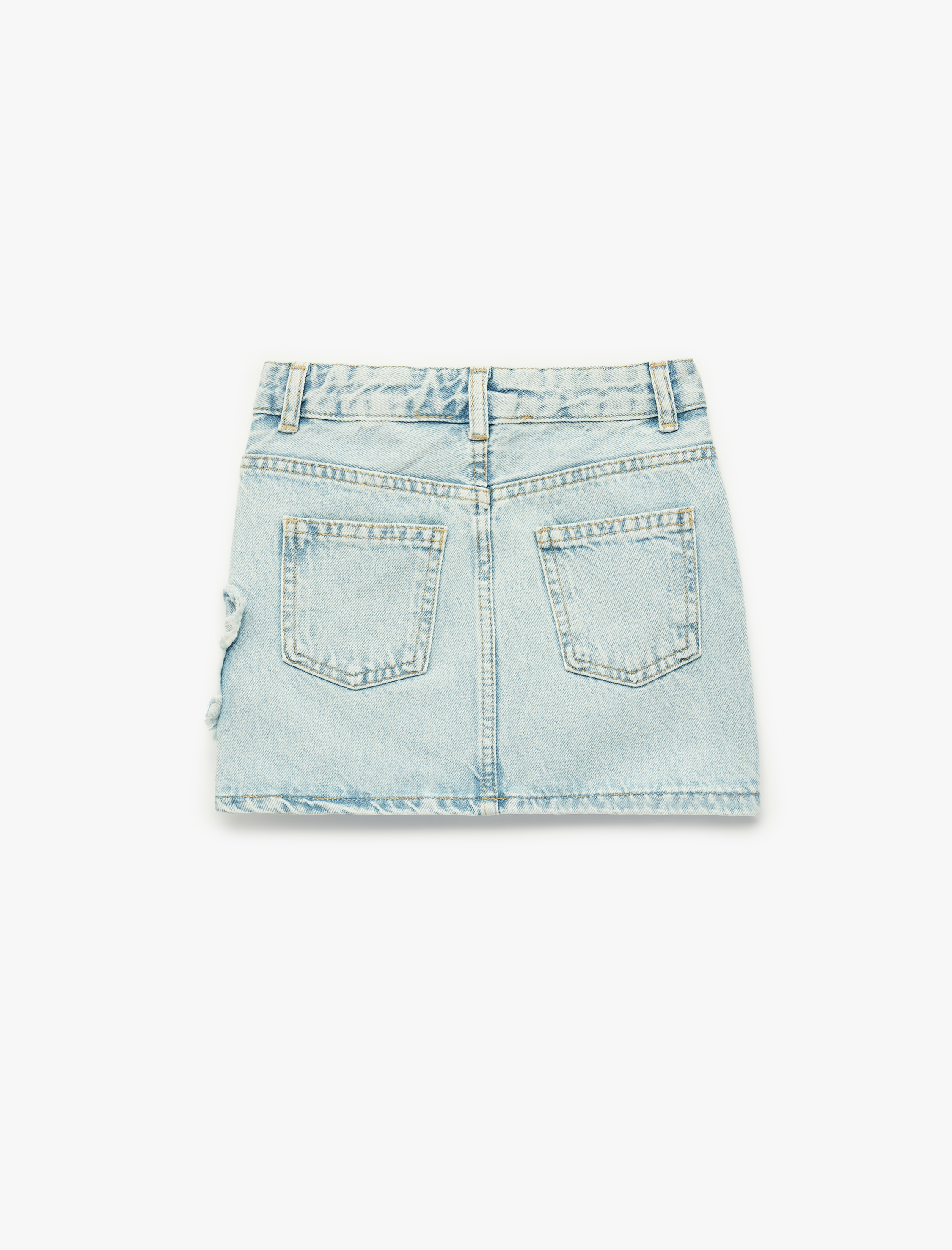  Kız Çocuk Pamuklu Kelebek Detaylı Denim Etek