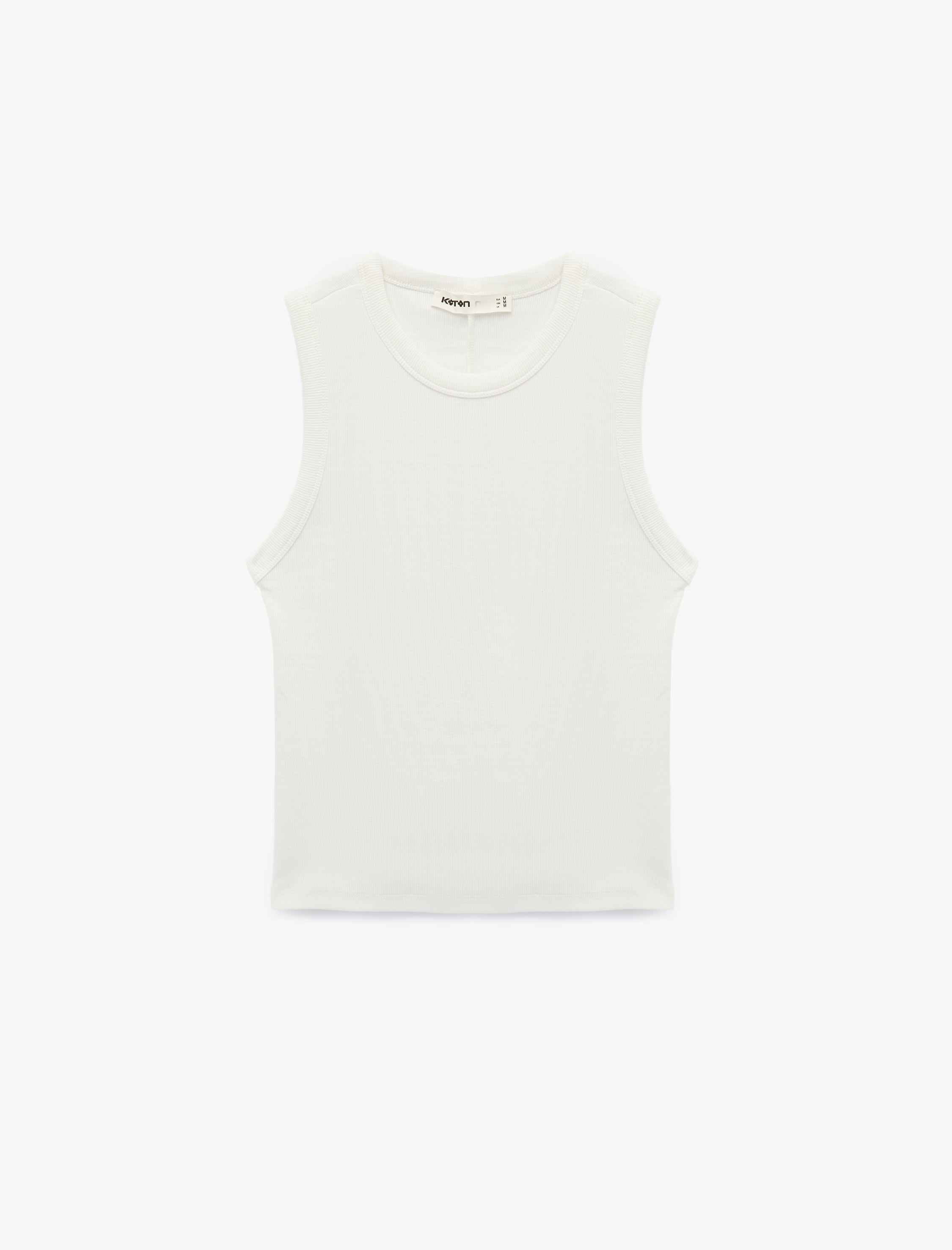   Pamuklu Kaşkorse Slim Fit Kolsuz Bisiklet Yaka Fitilli Atlet