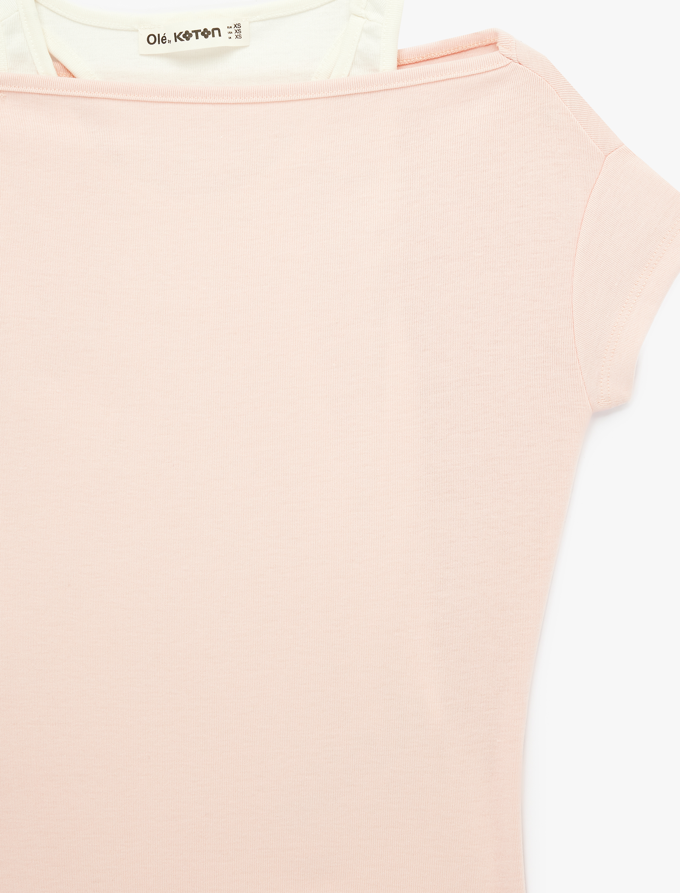   Slim Fit Kısa Kollu Bisiklet Yaka Atlet Detaylı İkili Tişört