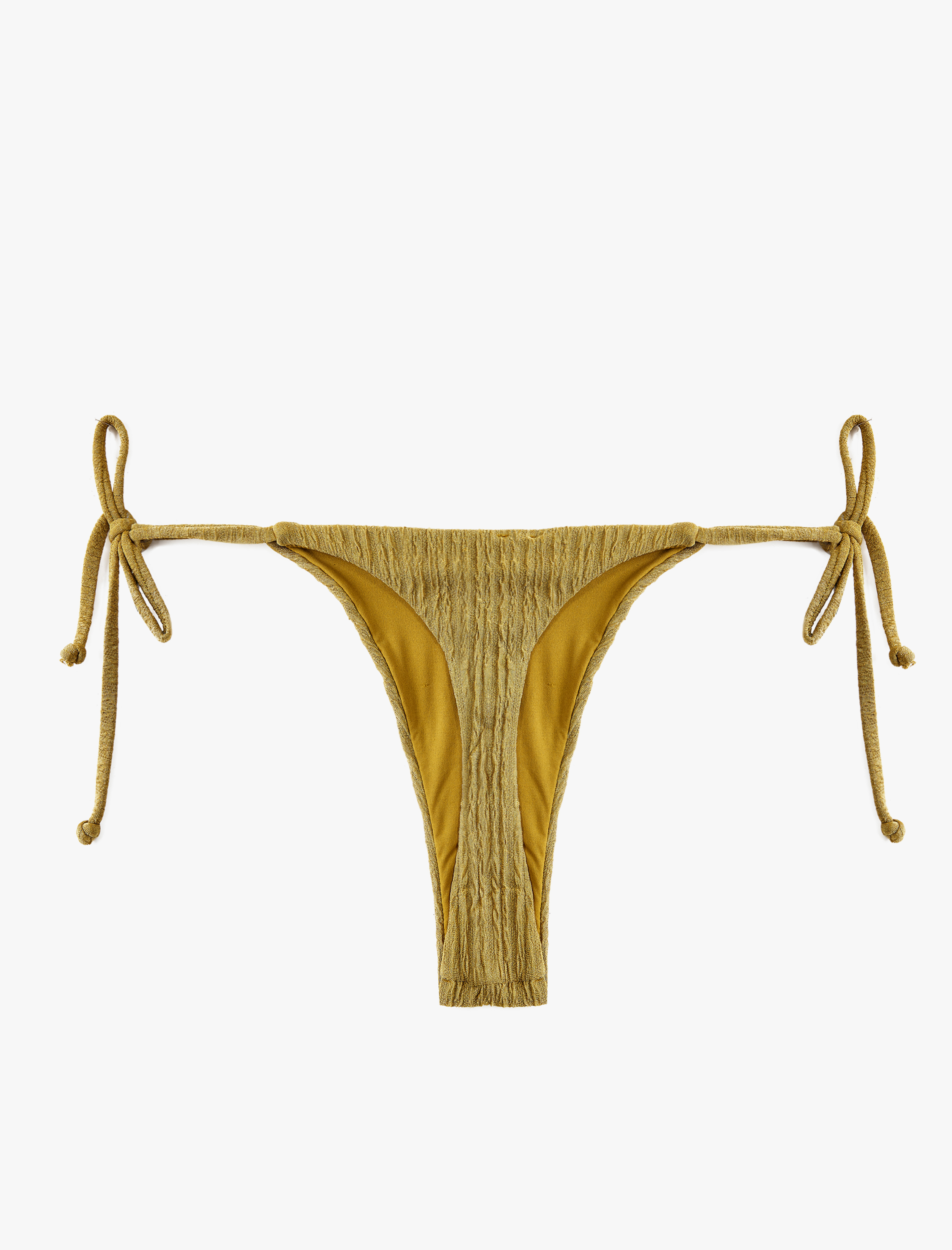   Yanları Bağlamalı İpli Dokulu String Bikini Altı