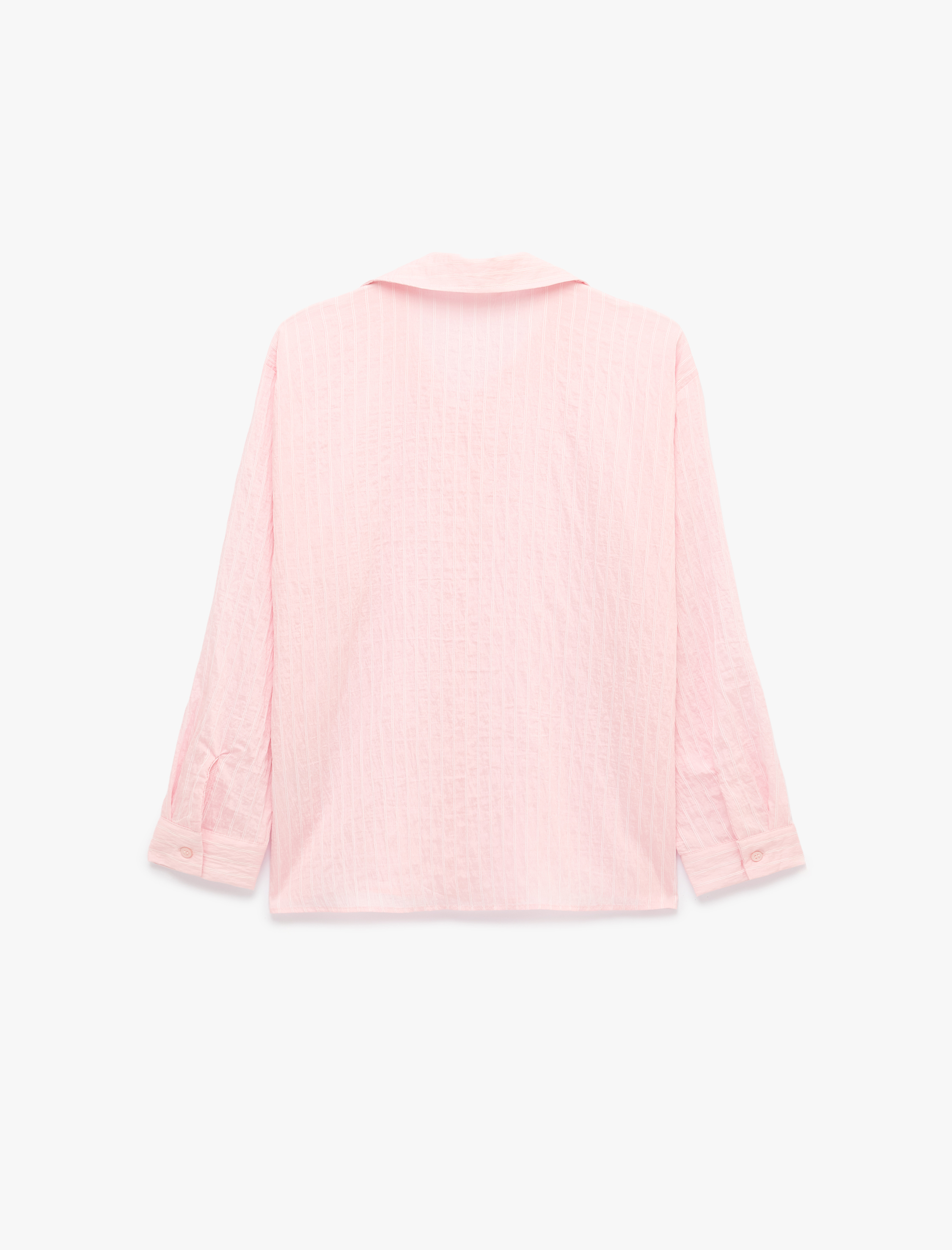   Uzun Kollu Çizgili Oversize Gömlek