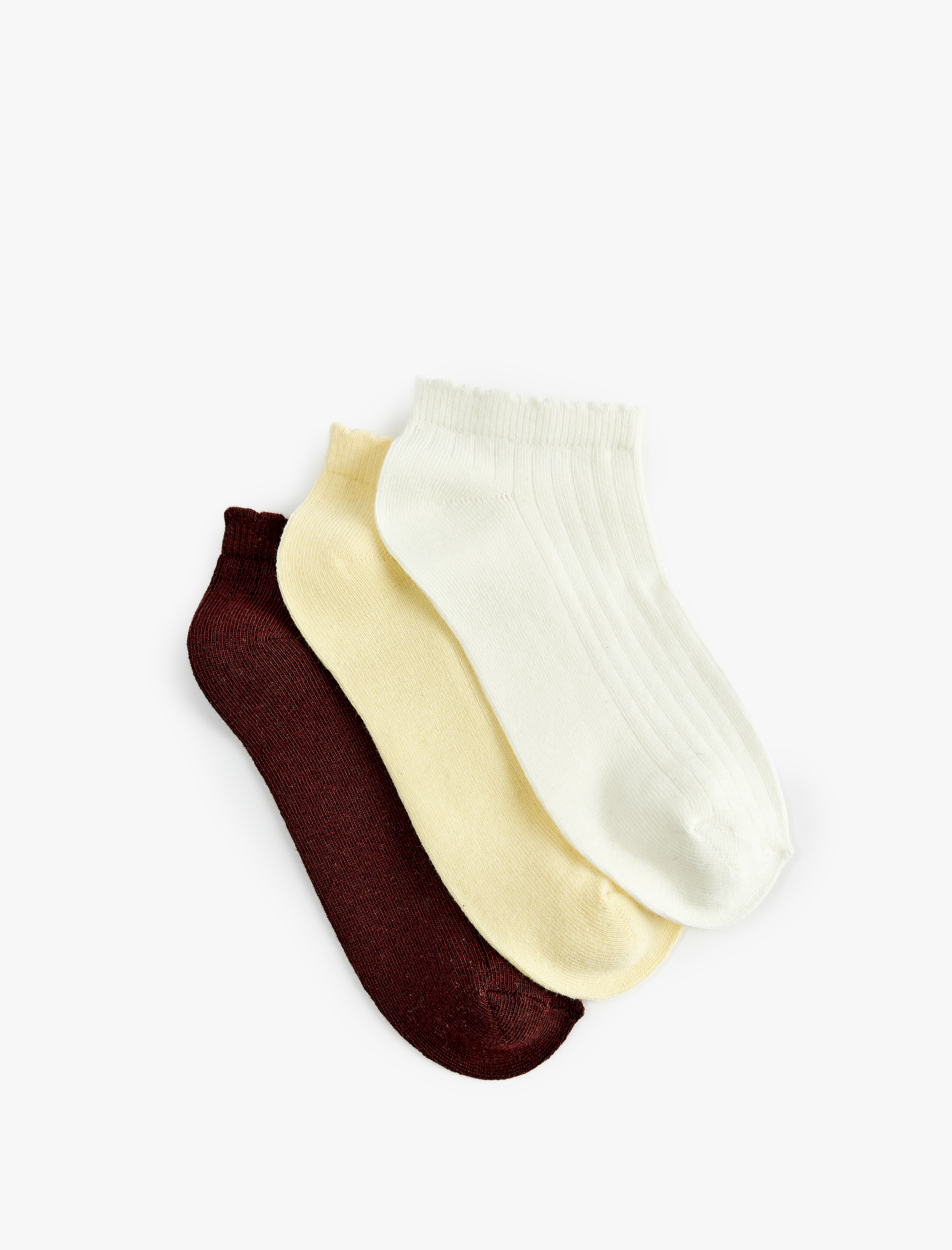  Kadın Bilek Detaylı 3'lü Patik Çorap Seti