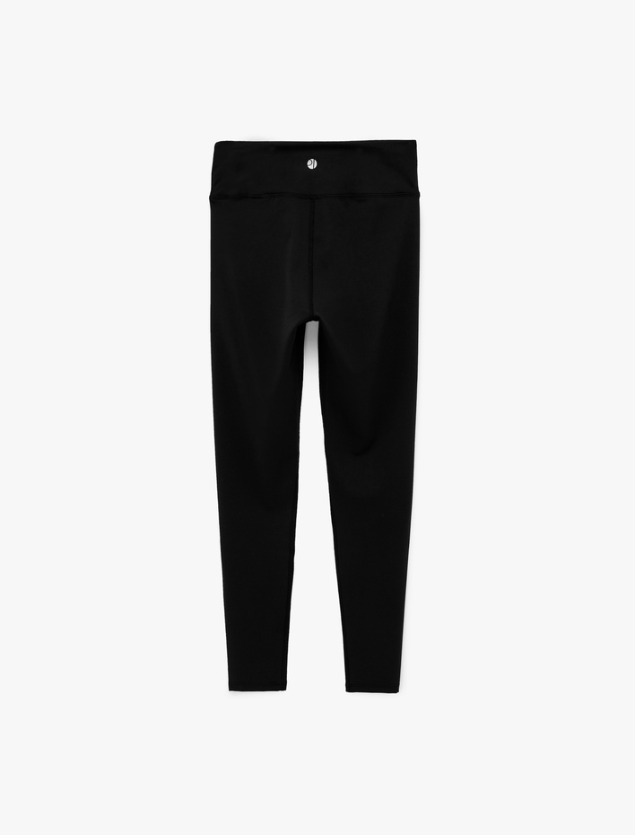  Slim Fit Lok Dikiş Detaylı Yüksek Bel Spor Tayt