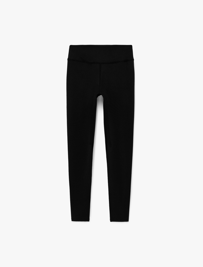  Slim Fit Lok Dikiş Detaylı Yüksek Bel Spor Tayt