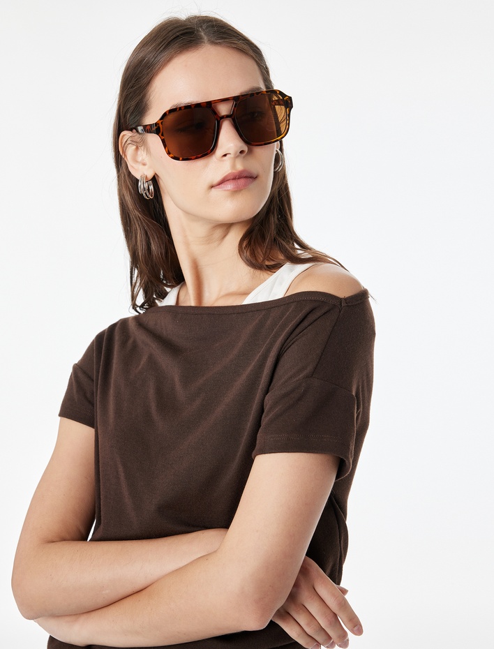  Slim Fit Kısa Kollu Bisiklet Yaka Atlet Detaylı İkili Tişört