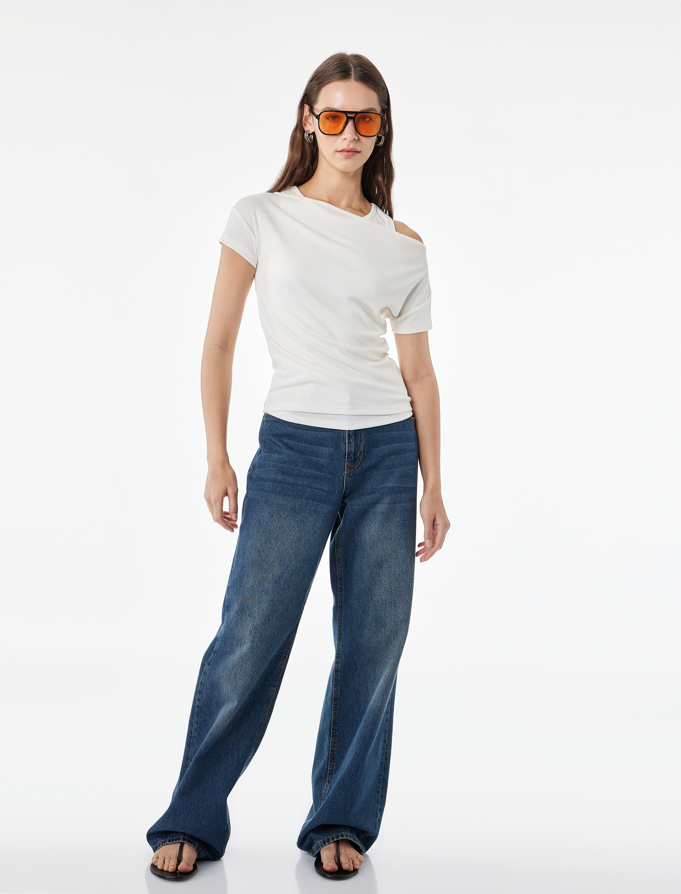   Slim Fit Kısa Kollu Bisiklet Yaka Atlet Detaylı İkili Tişört