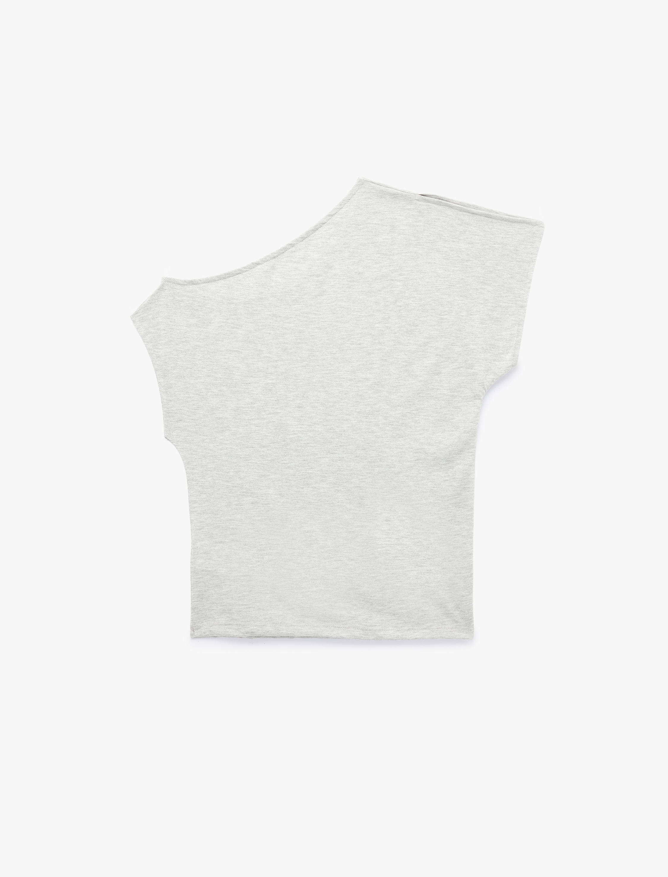   Viskon Karışımlı Slim Fit Kısa Kollu Omzu Açık Baskılı Tişört