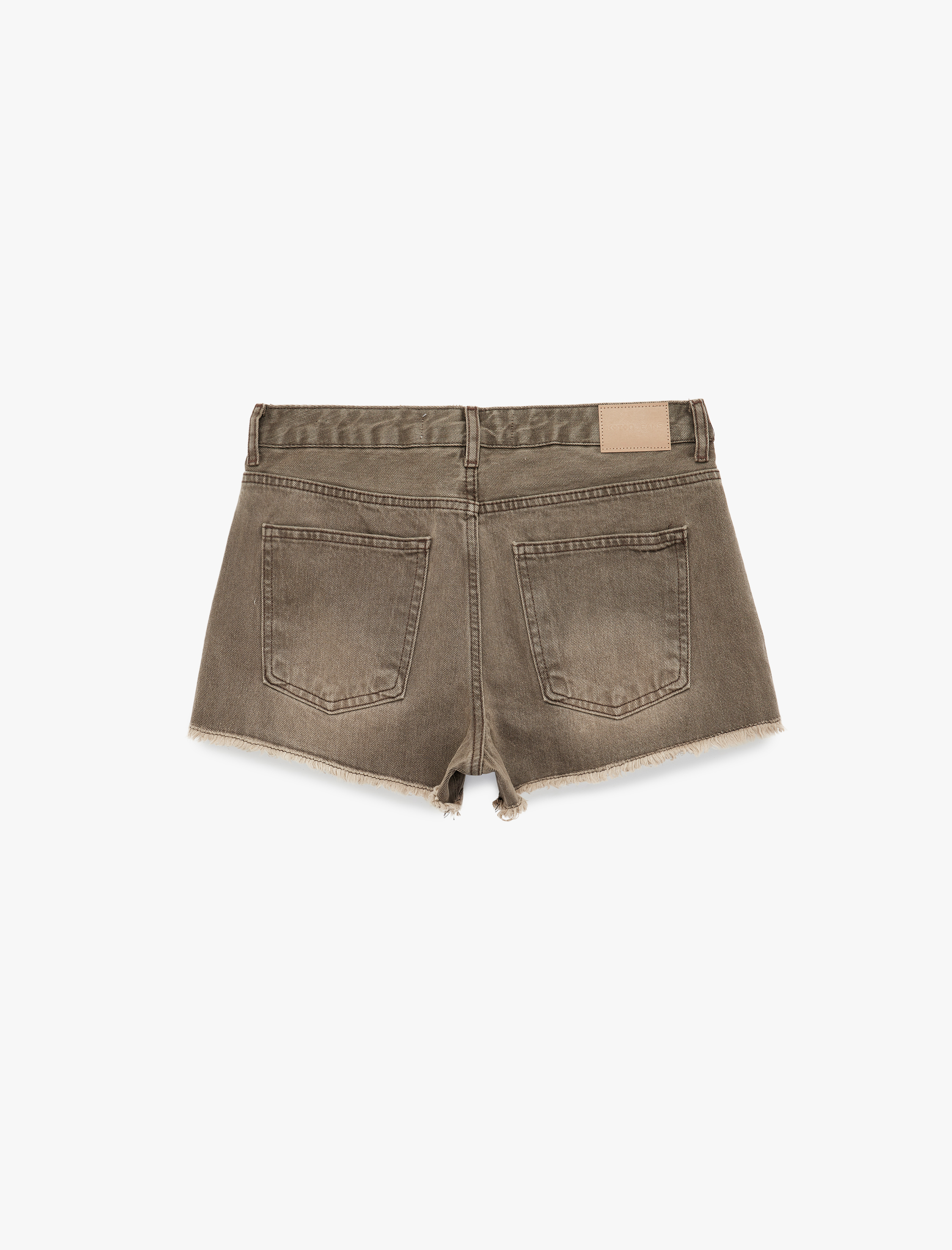   Pamuklu Cepli Düğmeli Yıkamalı Mini Denim Şort