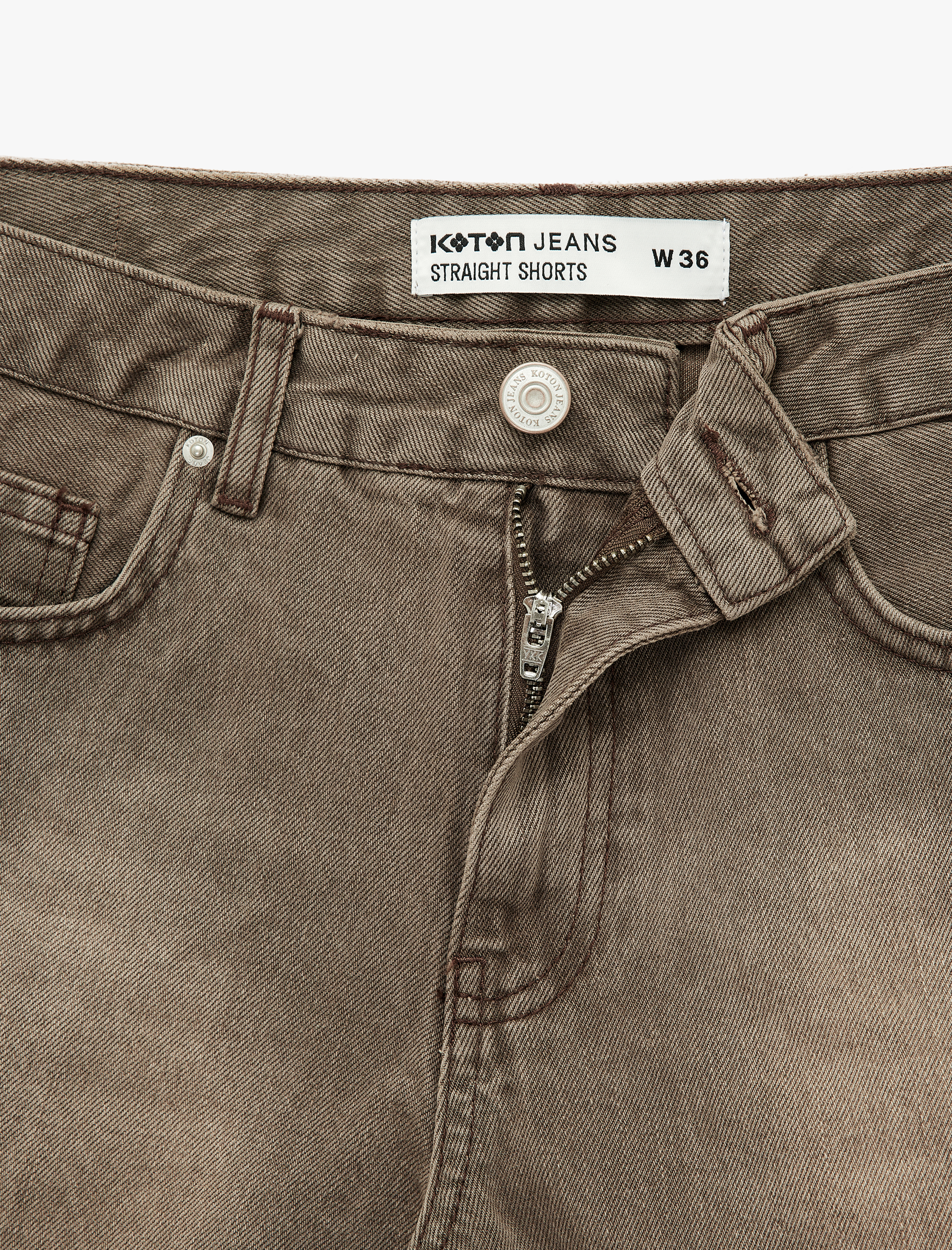   Pamuklu Cepli Düğmeli Yıkamalı Mini Denim Şort