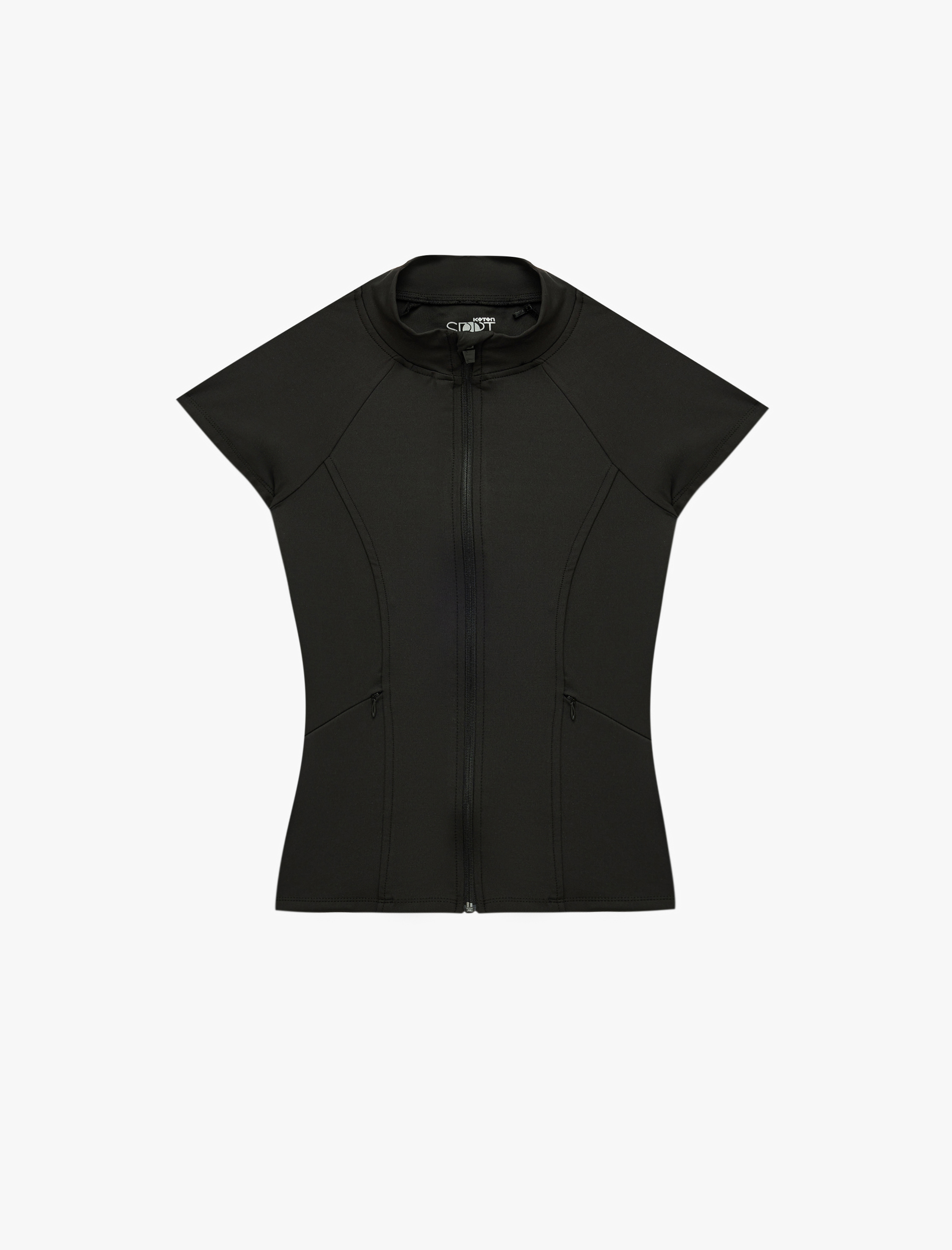   Fermuarlı Dikiş Detaylı Slim Fit Dik Yaka Spor Yelek