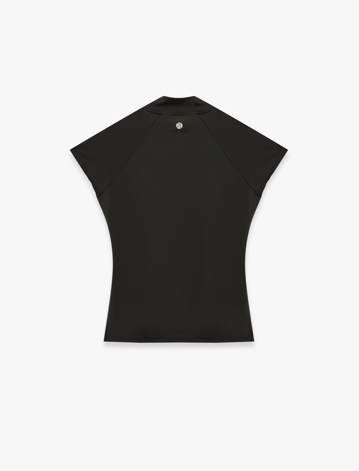  Fermuarlı Dikiş Detaylı Slim Fit Dik Yaka Spor Yelek