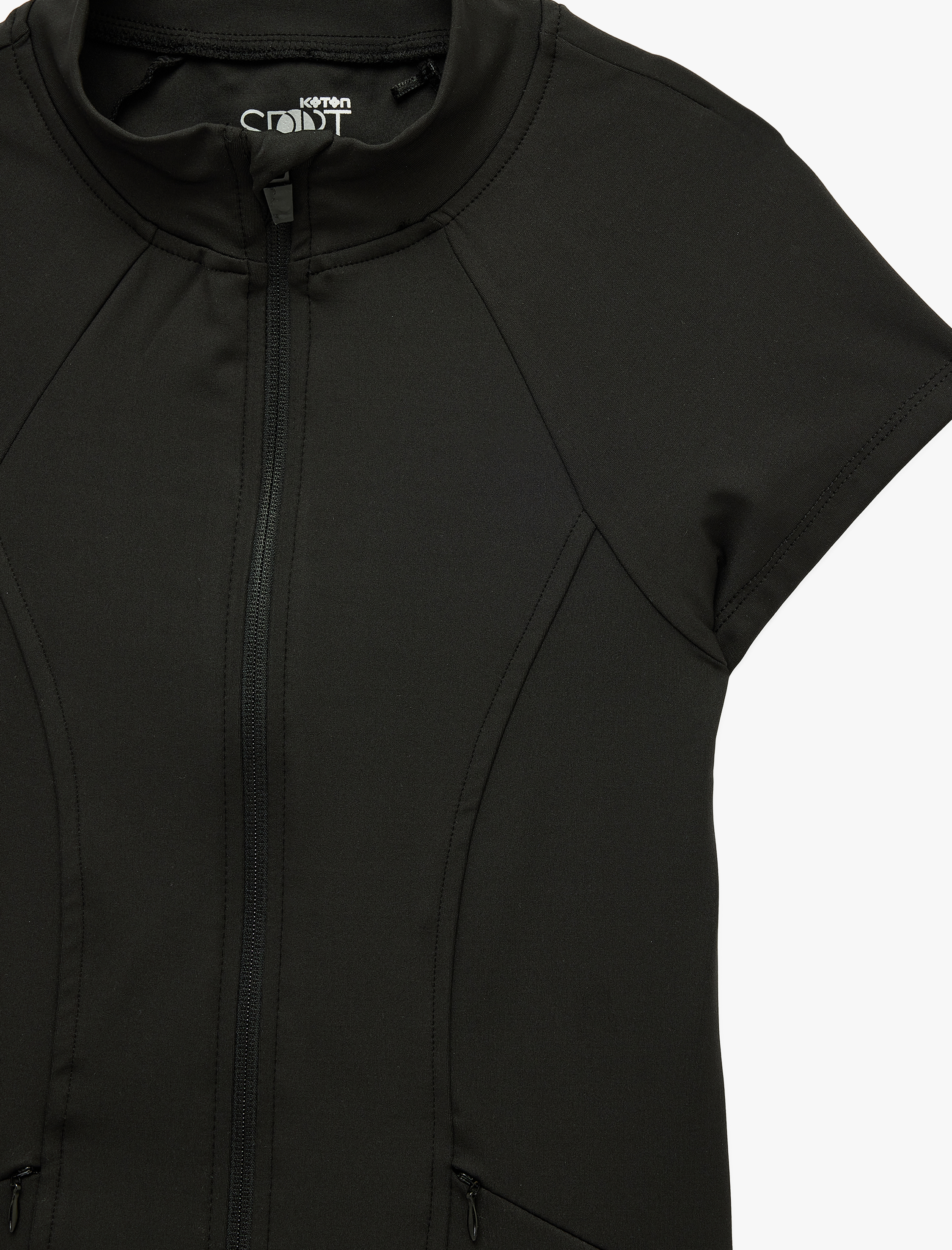   Fermuarlı Dikiş Detaylı Slim Fit Dik Yaka Spor Yelek