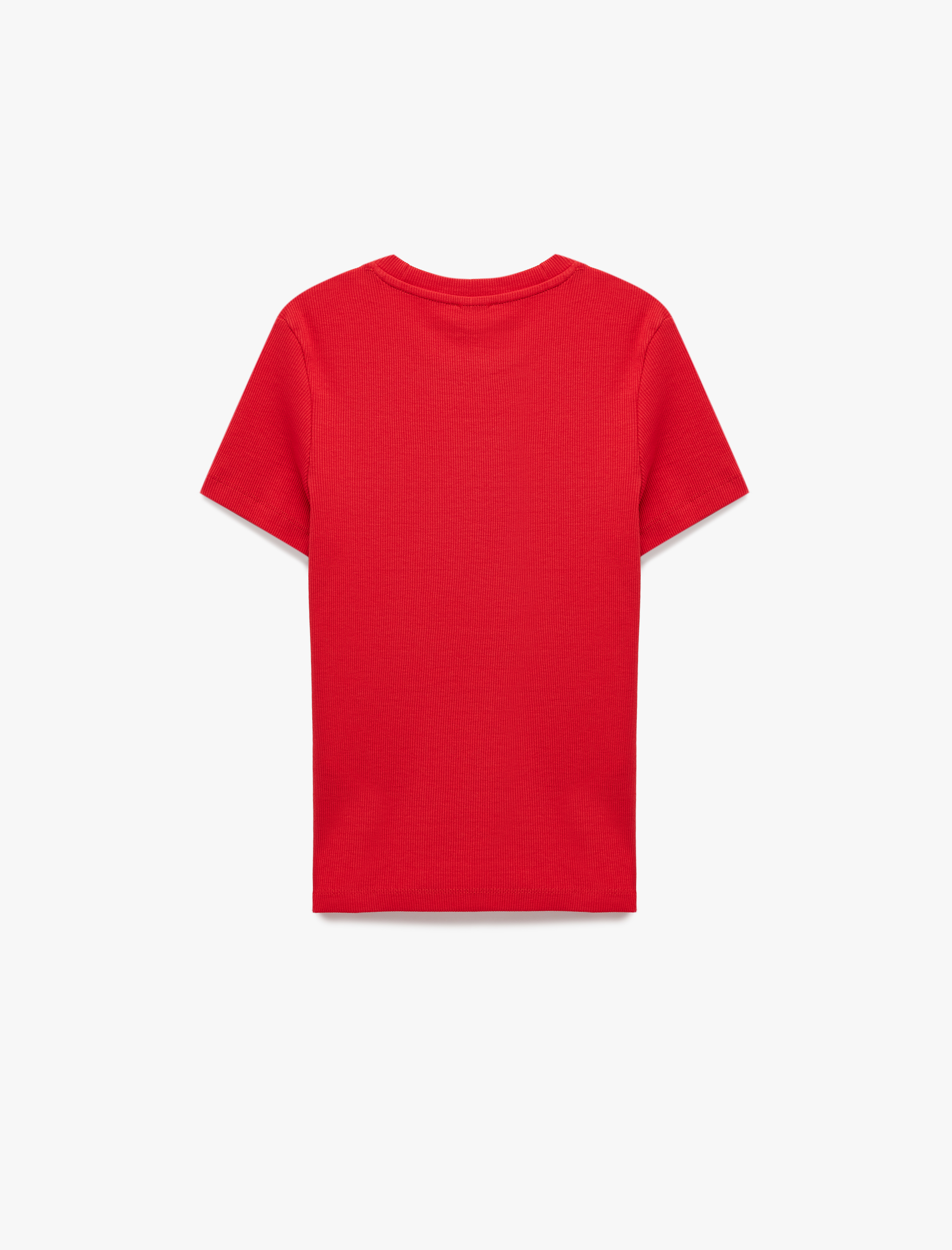   Pamuklu Slim Fit Bisiklet Yaka Kısa Kollu Basic Tişört