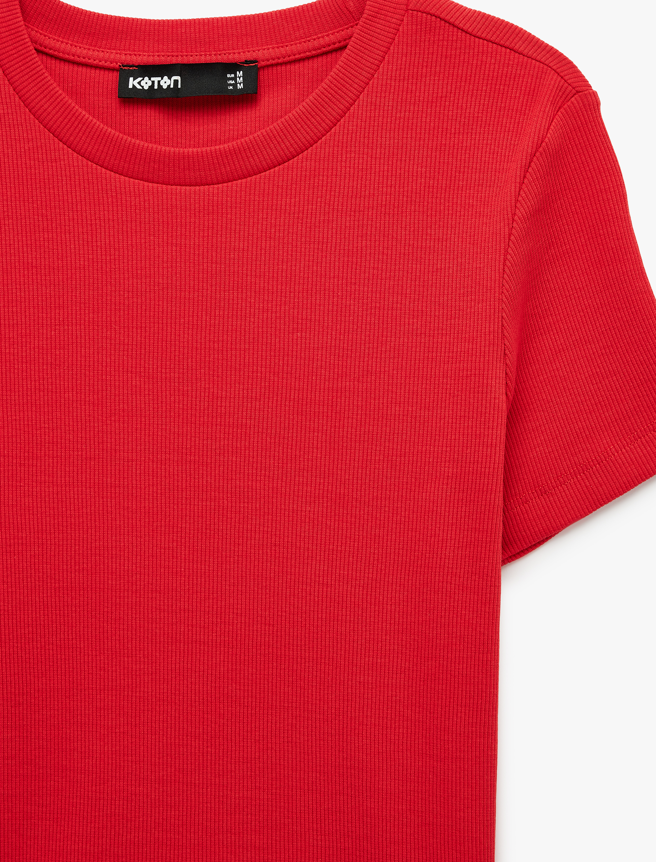   Pamuklu Slim Fit Bisiklet Yaka Kısa Kollu Basic Tişört