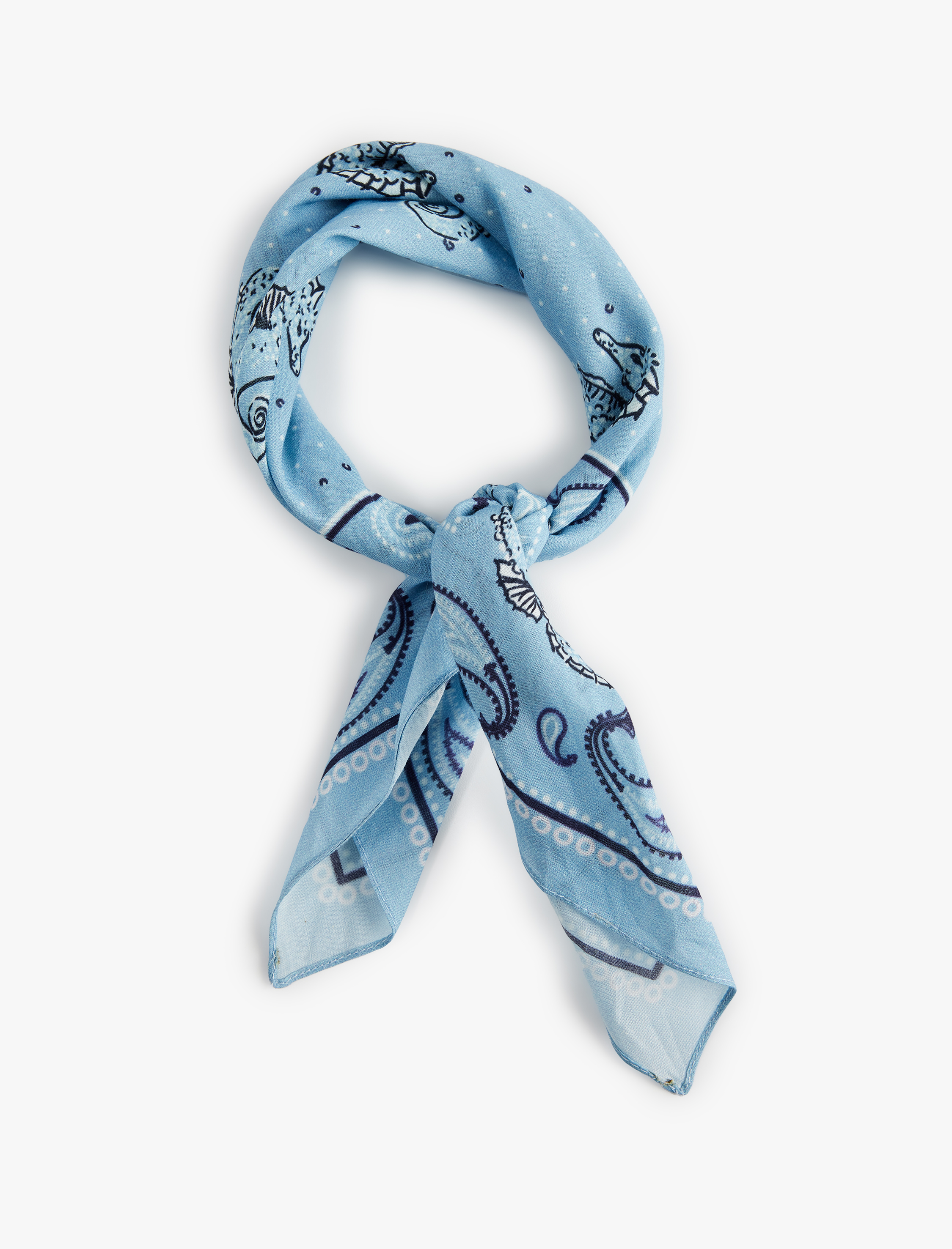  Kadın Desenli Kare Fular Bandana
