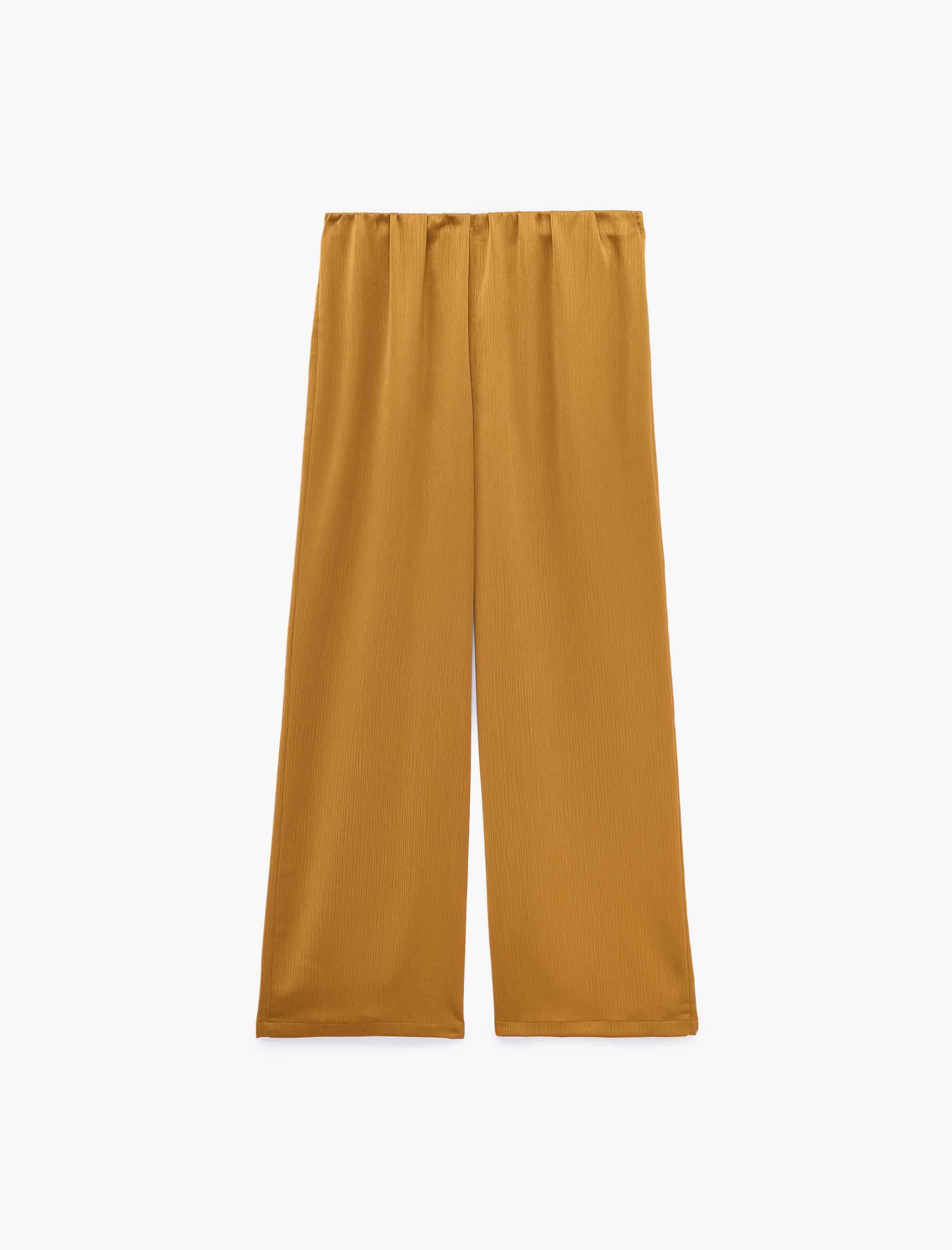   Straight Fit Bol Düz Paça Saten Pantolon