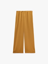 Straight Fit Bol Düz Paça Saten Pantolon